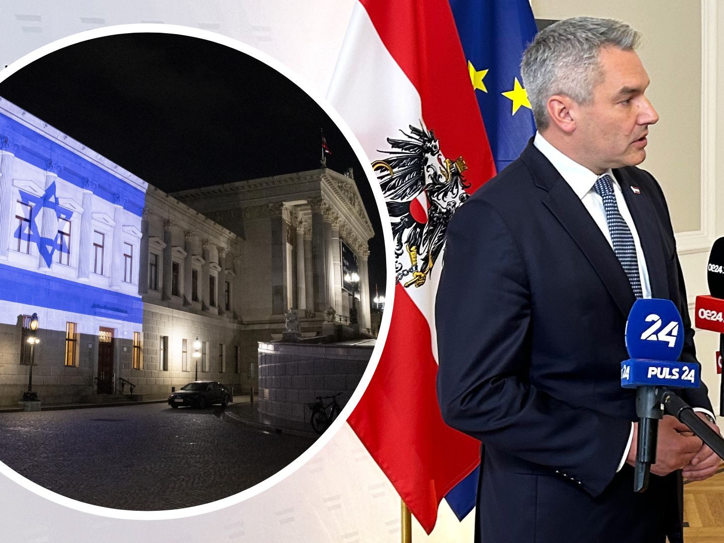 Nehammer unterstich nach dem Angriff auf Israel die offizielle Position Österreichs. Nehammer unterstich nach dem Angriff auf Israel die offizielle Position Österreichs.