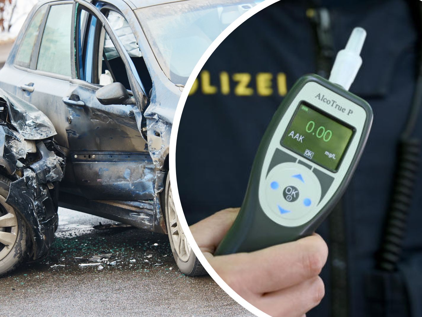 Ein Betrunkener flüchtete nach einem Unfall in Wien und attackierte einen Polizisten.