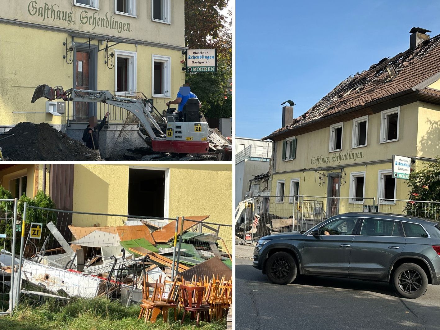 Das Gasthaus Schendlingen wird nun abgerissen. Das Gasthaus Schendlingen wird nun abgerissen.