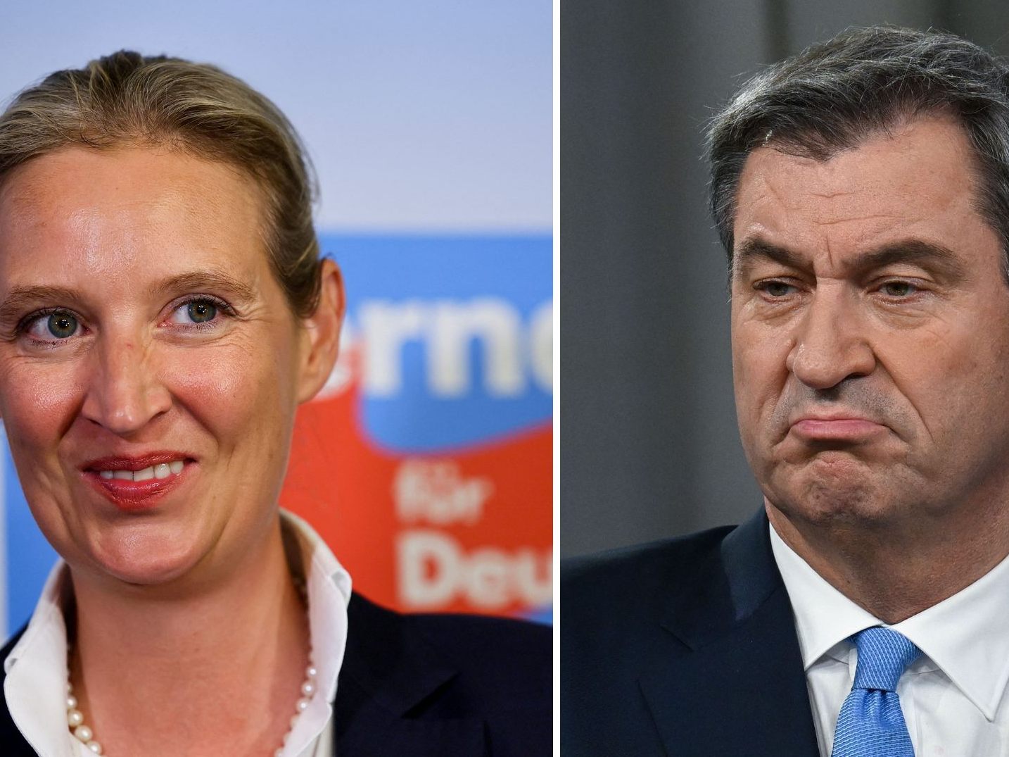 Alice Weidel von der AfD feierte am Sonntag, für Markus Söder von der CSU ist das Ergebnis ernüchternd.
