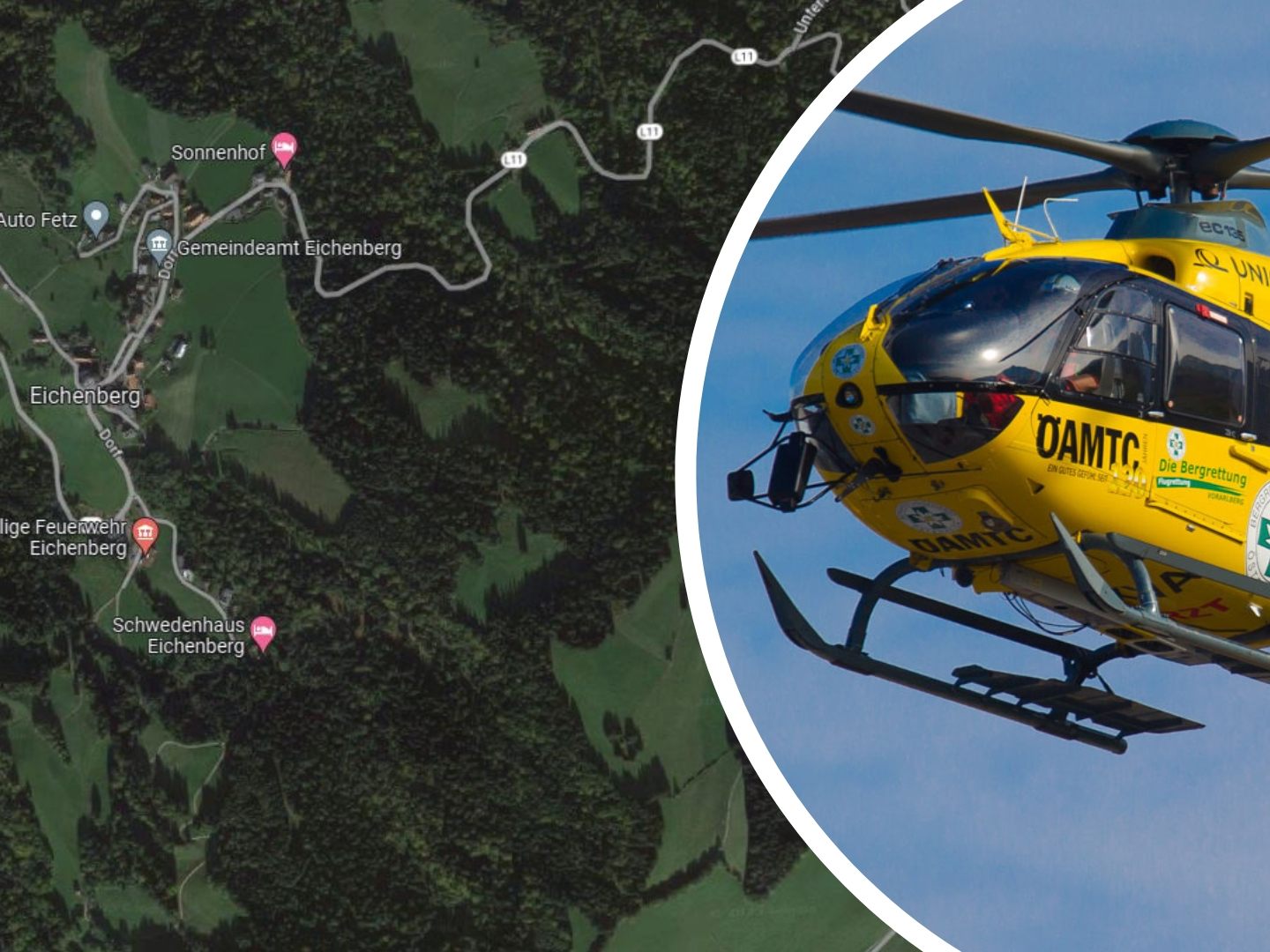 Der verletzte 15-Jährige wurde mit dem Notarzthubschrauber C8 ins LKH Feldkirch gebracht.
