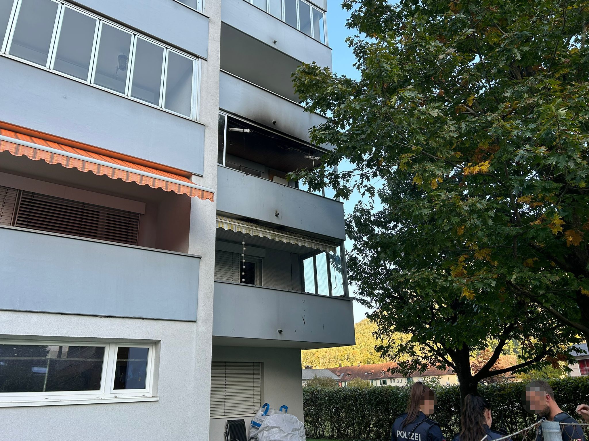 Balkonbrand in Feldkirch am Freitagabend.