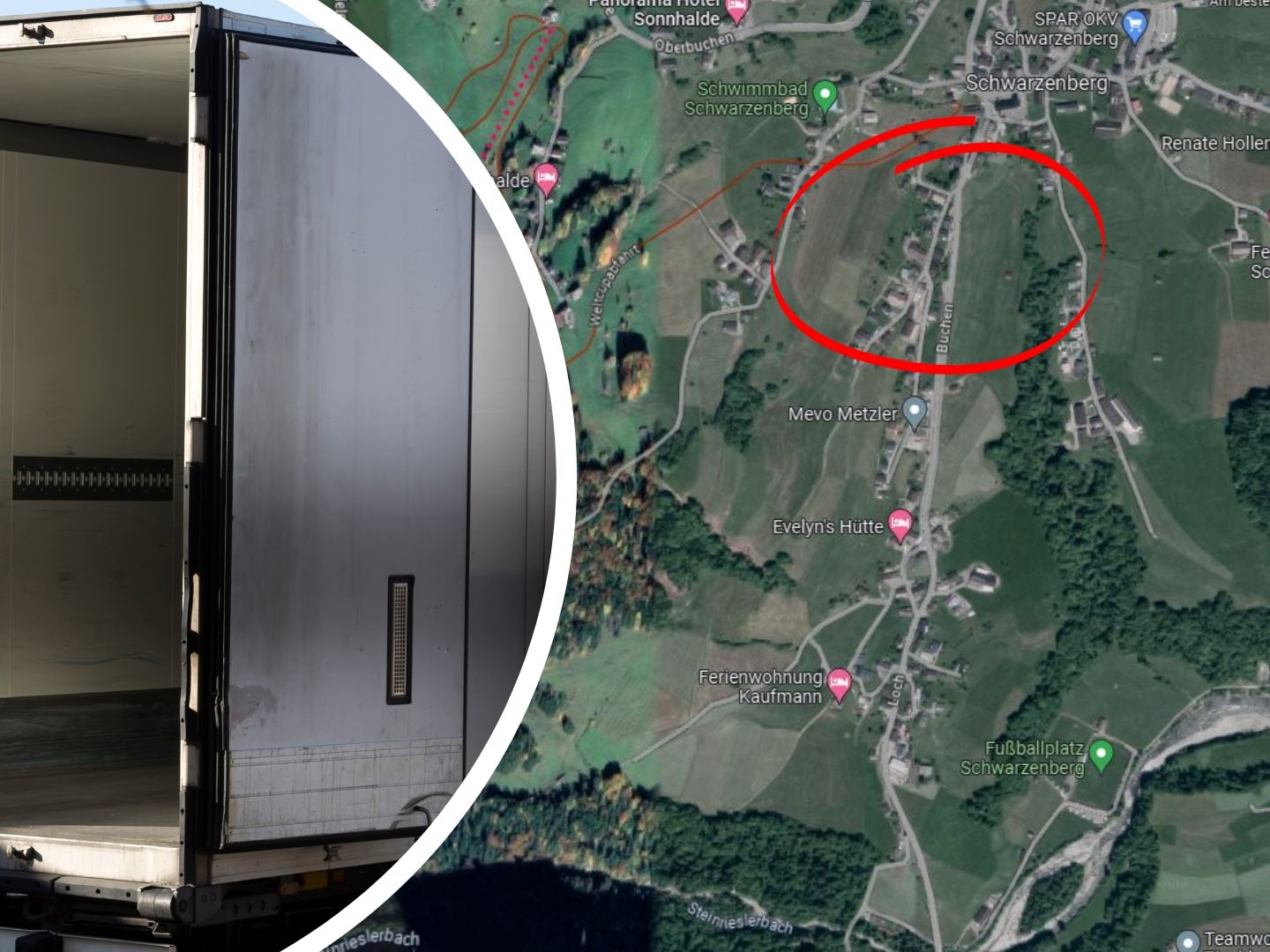 Die Anhänger-Tür des Lkw traf ein entgegenkommendes Auto. (Symbolbild)
