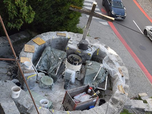Die siebte Etappe der Sanierungsarbeiten beim Bludenzer Kriegerdenkmal soll voraussichtlich im Dezember abgeschlossen sein. Die siebte Etappe der Sanierungsarbeiten beim Bludenzer Kriegerdenkmal soll voraussichtlich im Dezember abgeschlossen sein.