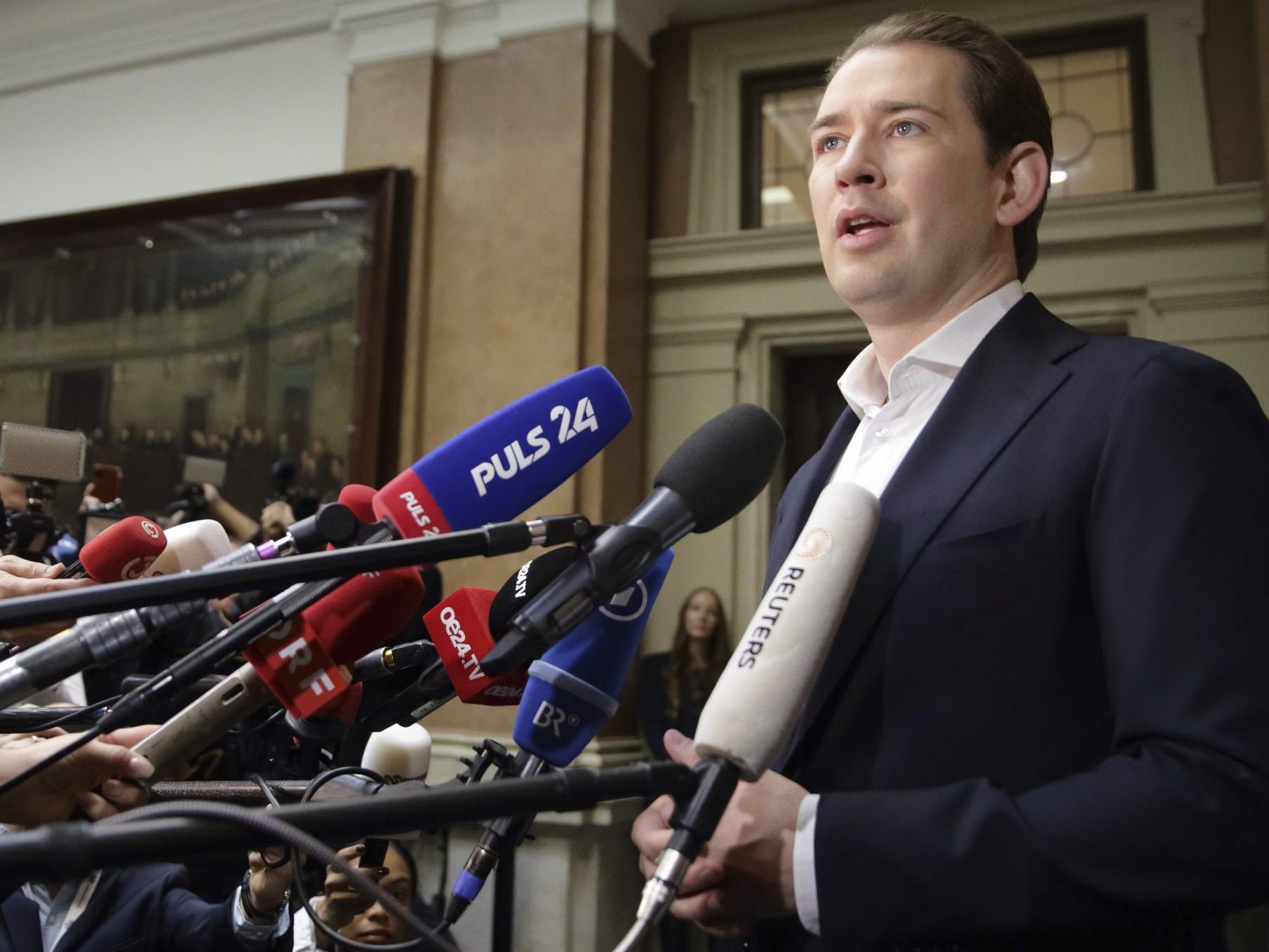 Enormes Interesse an Verhandlung und Alt-Kanzler Kurz am Wiener Landesgericht. Enormes Interesse an Verhandlung und Alt-Kanzler Kurz am Wiener Landesgericht.
