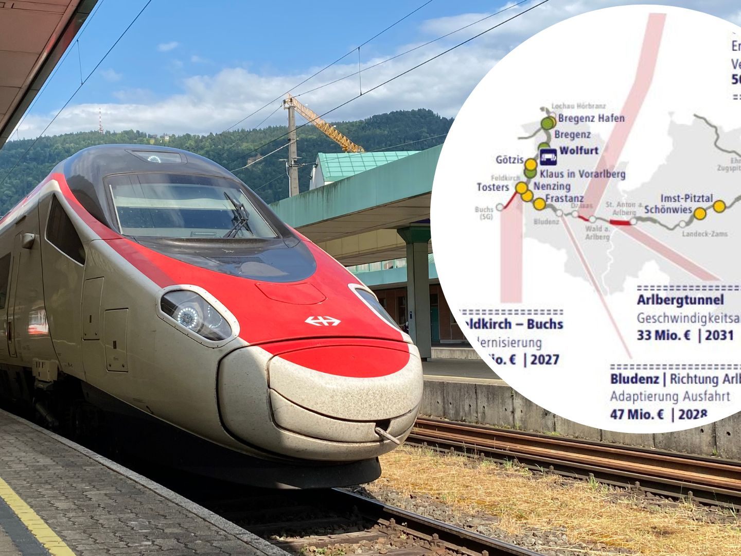 Ein großer Posten betrifft den Bahnhofsumbau in Bregenz