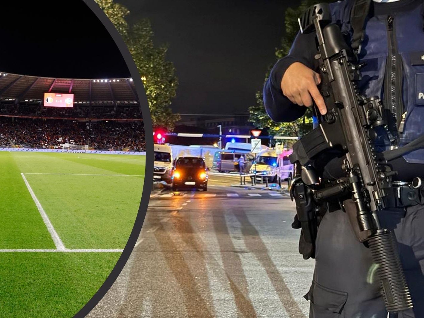 Nach den tödlichen Schüssen in Brüssel wurde das EM-Qualifikationsspiel zwischen Belgien und Schweden abgebrochen. Nach den tödlichen Schüssen in Brüssel wurde das EM-Qualifikationsspiel zwischen Belgien und Schweden abgebrochen.