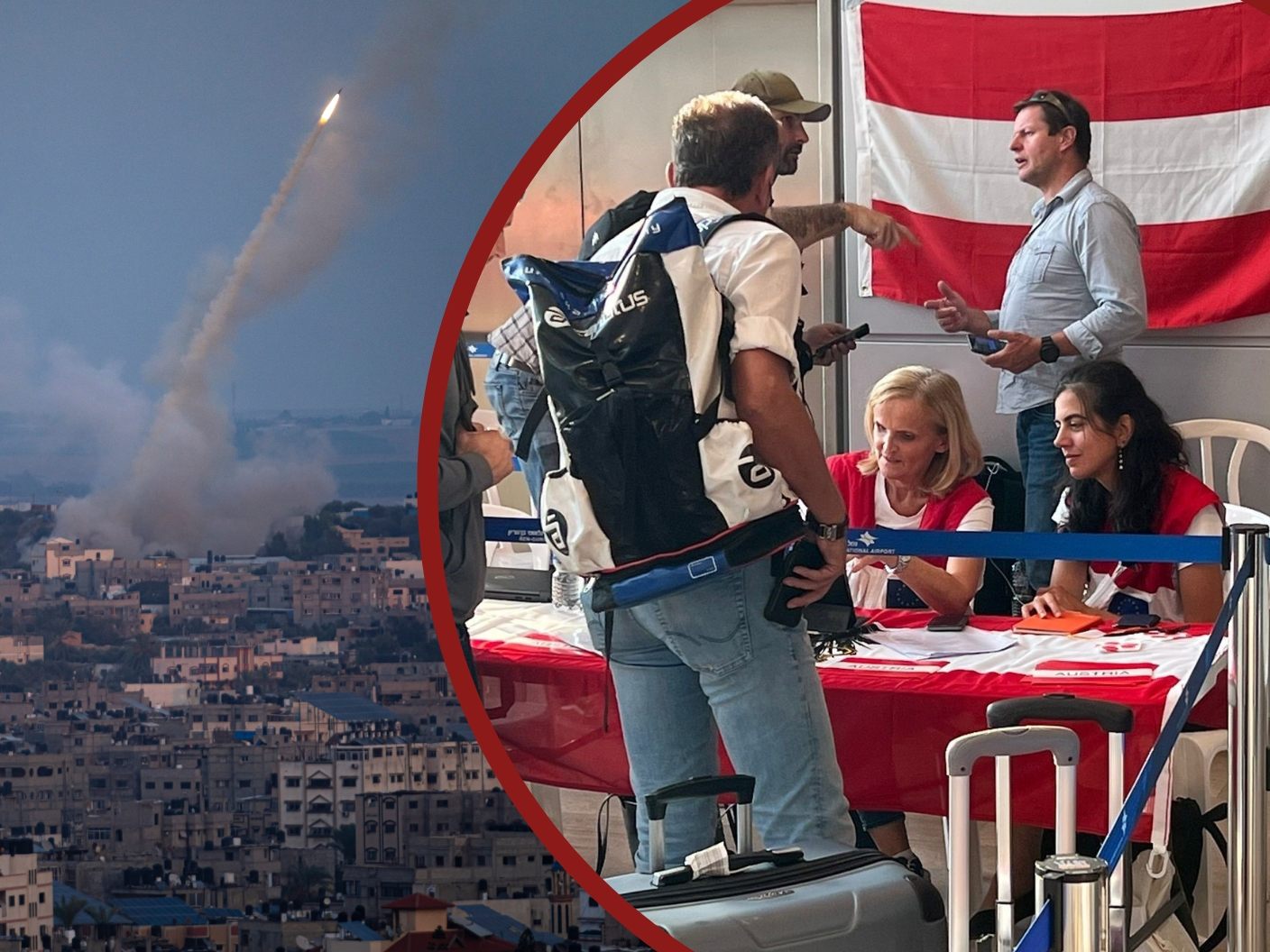 Auch am Flughafen in Tel Aviv werden die ausreisewilligen Österreicherinnen und Österreicher von einem rot-weiß-roten Krisenteam betreut. Auch am Flughafen in Tel Aviv werden die ausreisewilligen Österreicherinnen und Österreicher von einem rot-weiß-roten Krisenteam betreut.