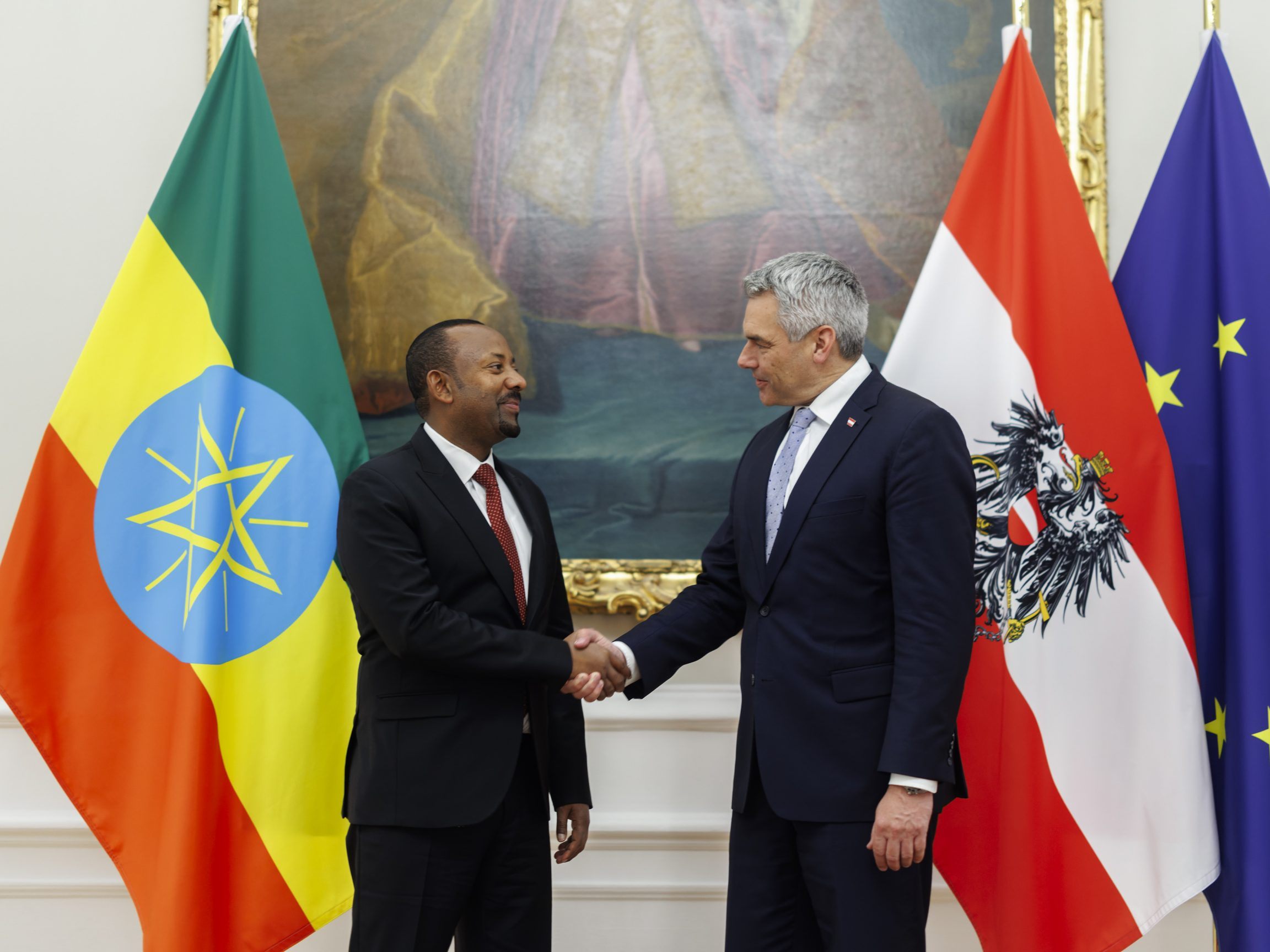 Nehammer empfing den äthiopischen Premierminister Ahmed in Wien.
