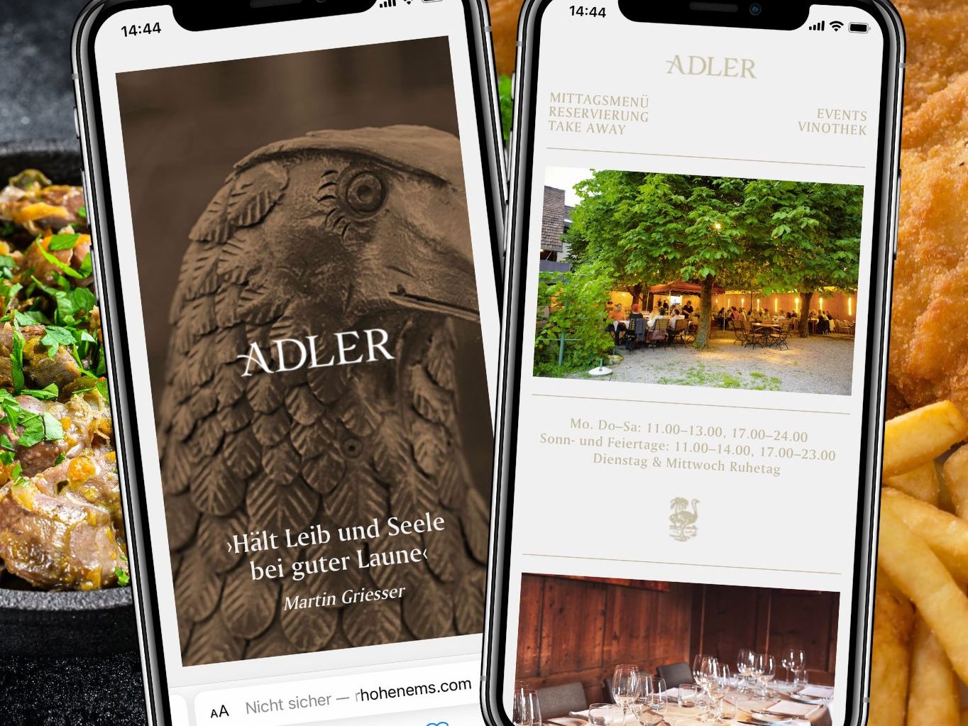 Das Gasthaus Adler zeigt, dass gutes Essen von frischen Zutaten und handwerklichem Geschick lebt. Das Gasthaus Adler zeigt, dass gutes Essen von frischen Zutaten und handwerklichem Geschick lebt.