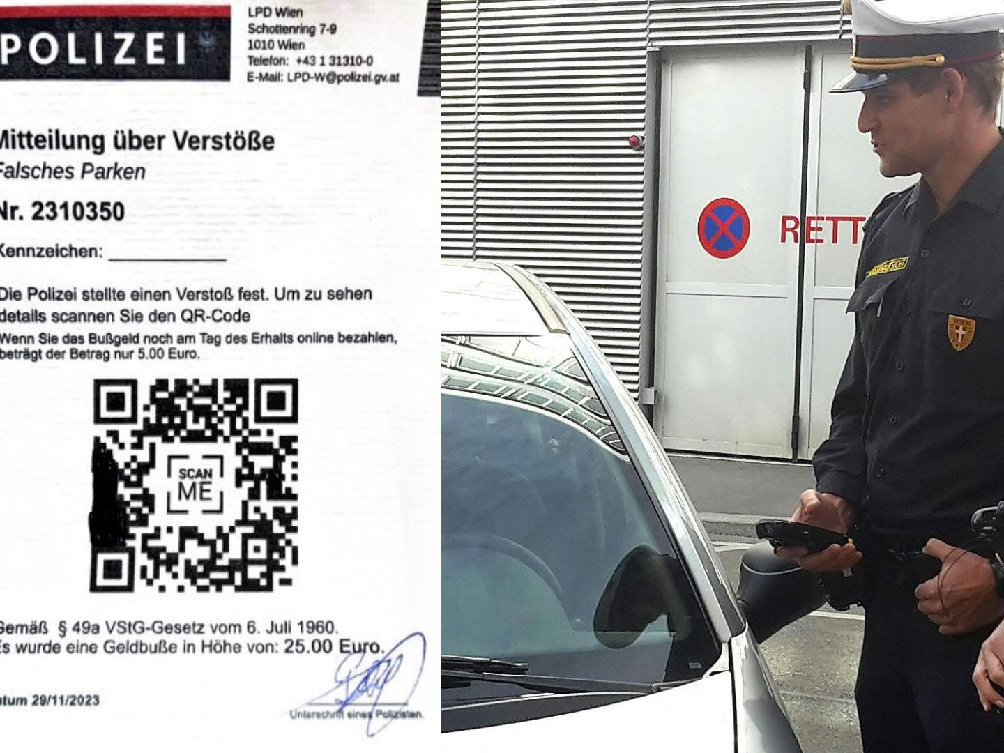 Warnung vor einer Betrugsmasche in Wien mittels QR-Code.