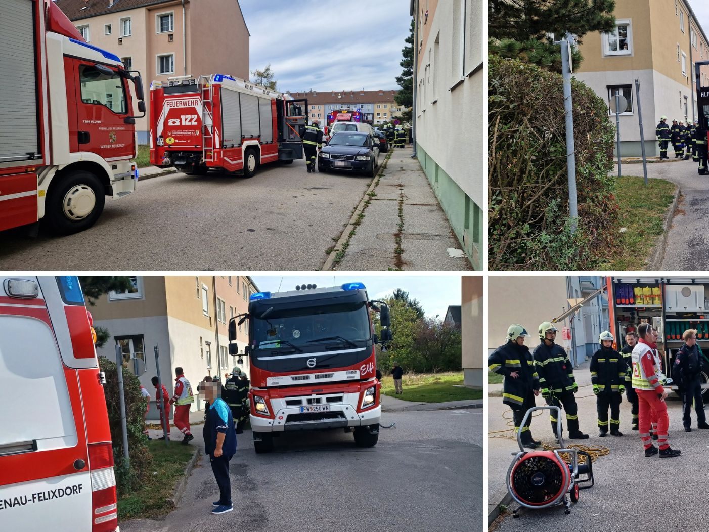 Bei einem CO-Austritt in Wiener Neustadt wurde eine vierköpfige Familie verletzt.