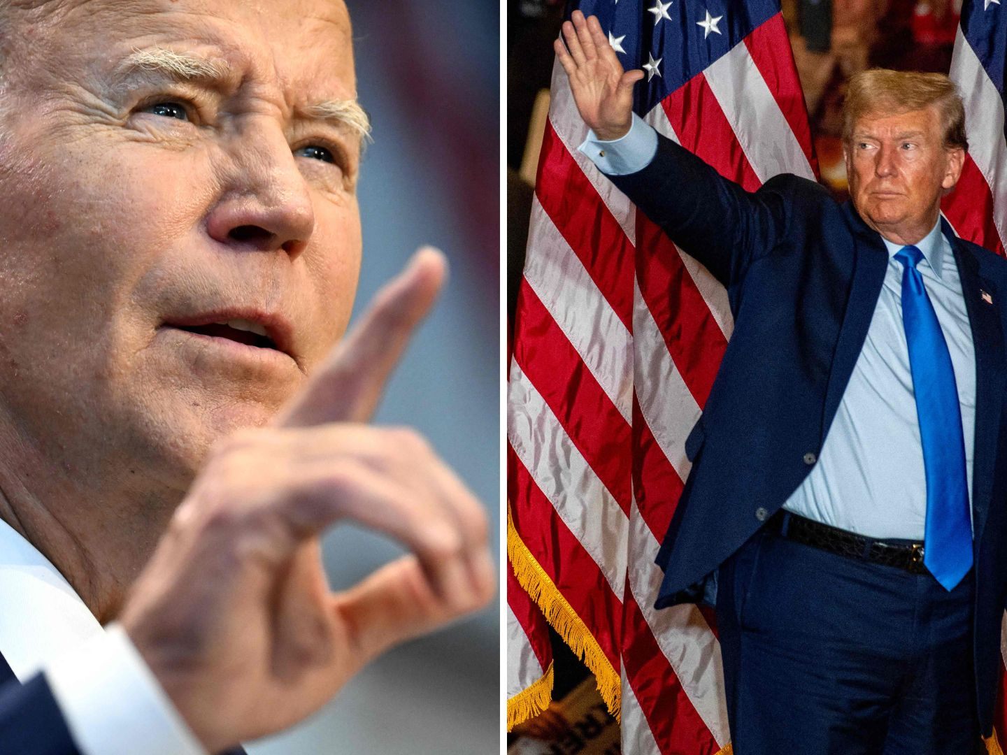 Trump liegt in einer aktuellen Umfrage zur US-Präsidentschaftswahl 2024 knapp vor Biden.