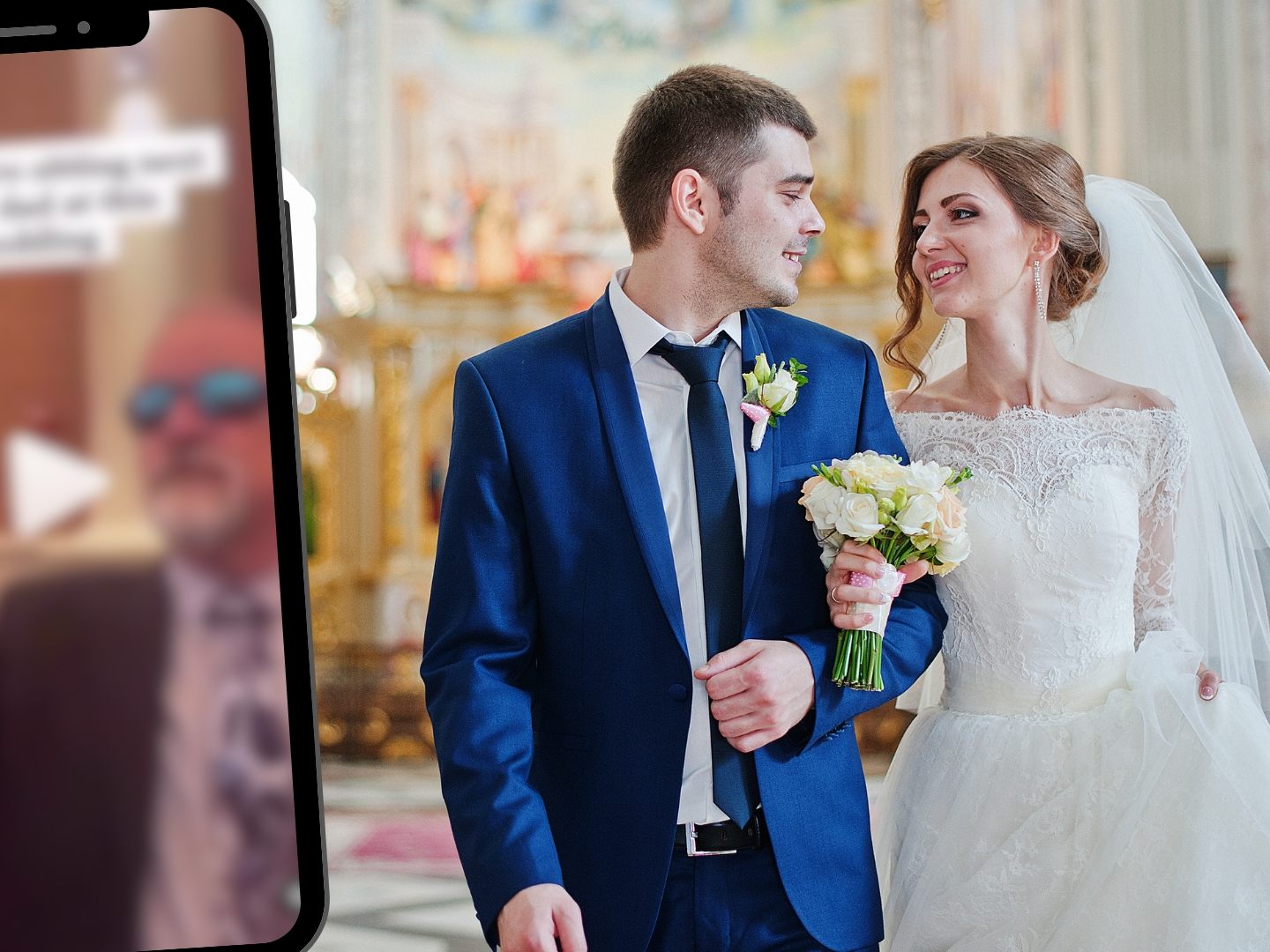 Hochzeitsgast entlarvt: Er hält sein Handy hoch, aber nicht um zu filmen
