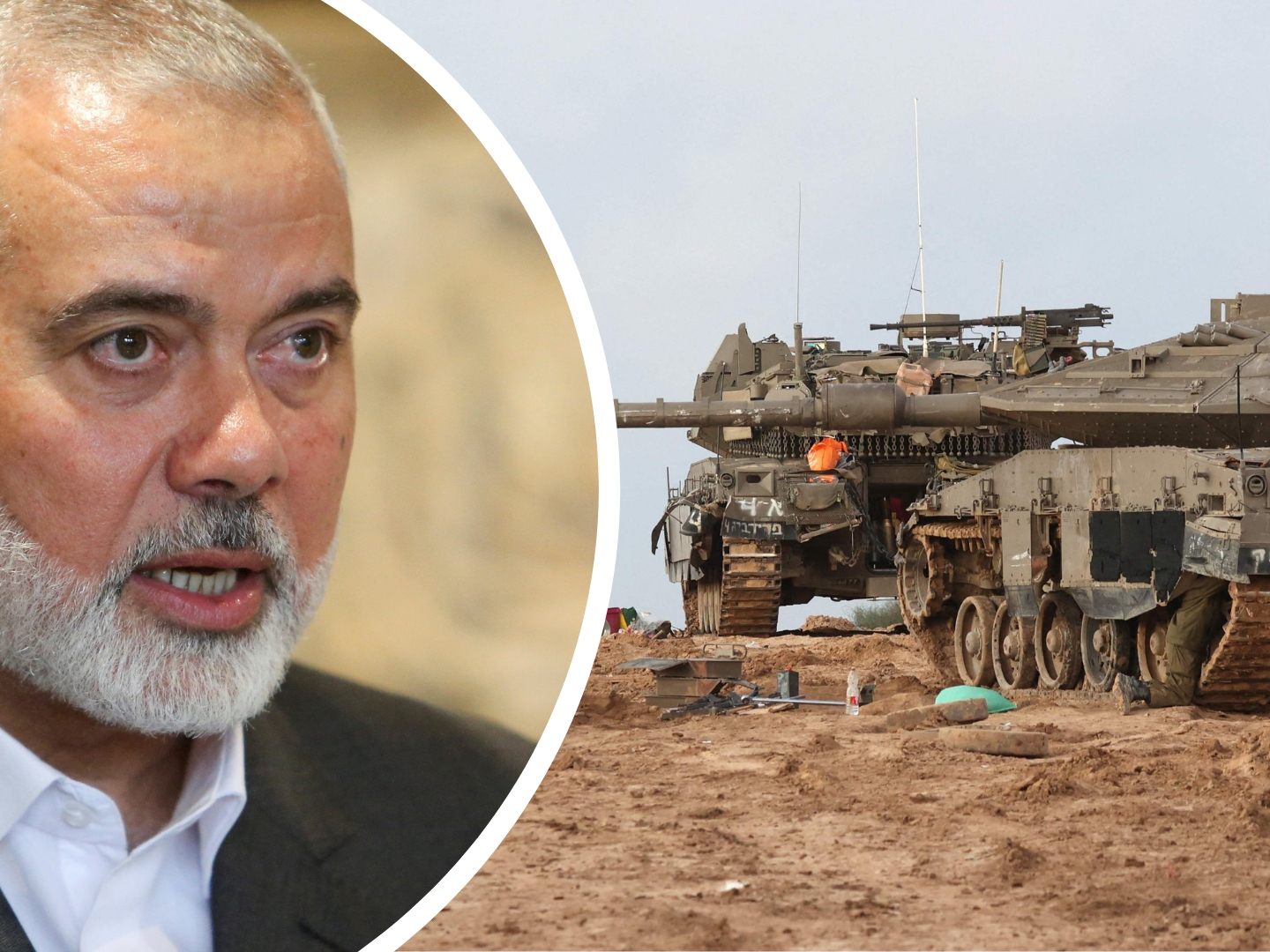 Hamas-Chef Ismail Haniyeh (r.) erwartet einen baldigen Waffenstillstand mit Israel.
