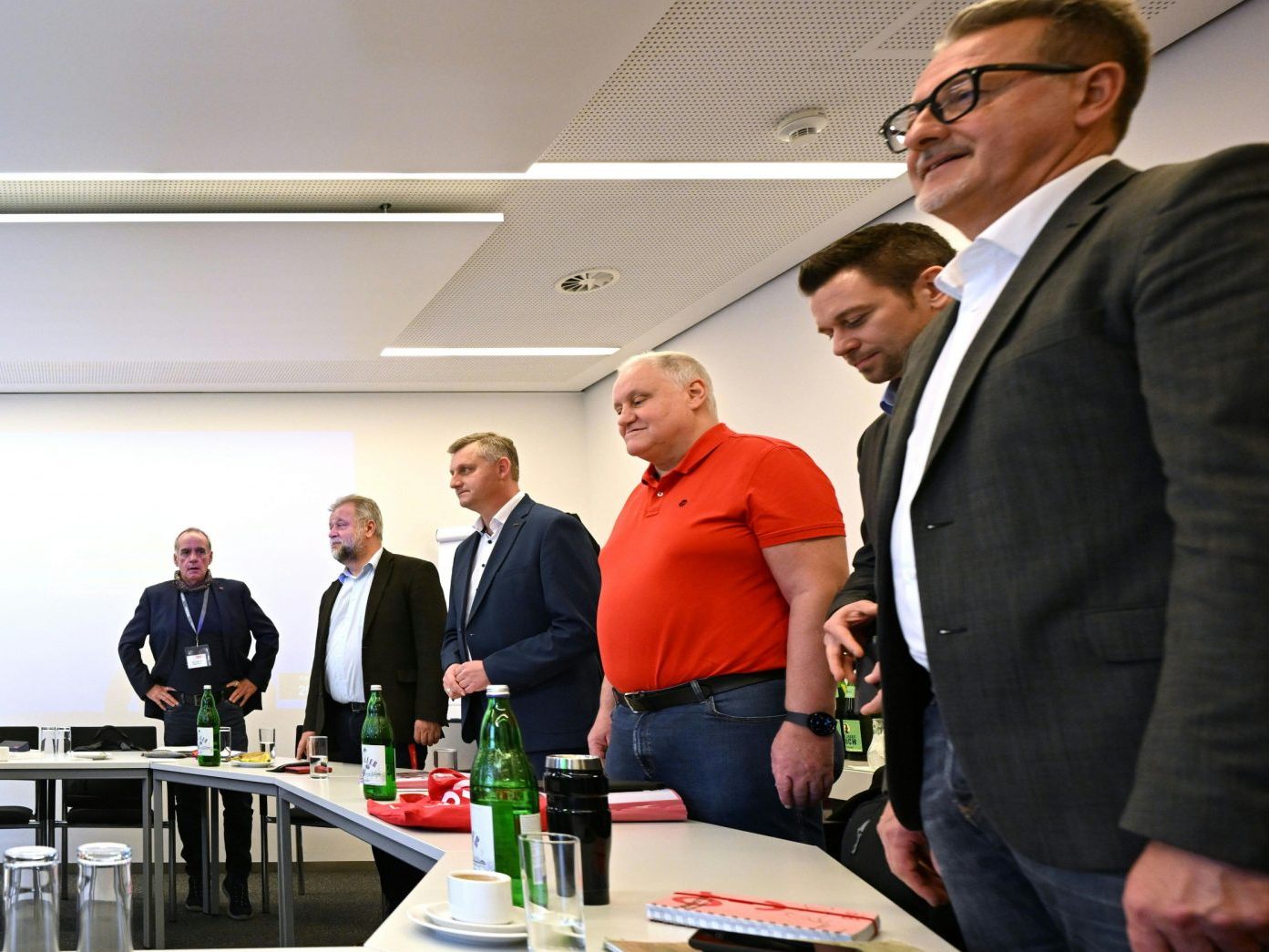 Die Metaller-Verhandlungsrunde am Donnerstag.