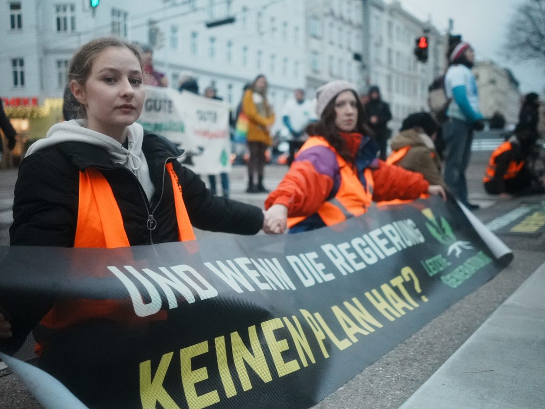 Die Klimaproteste in Wien gehen weiter.
