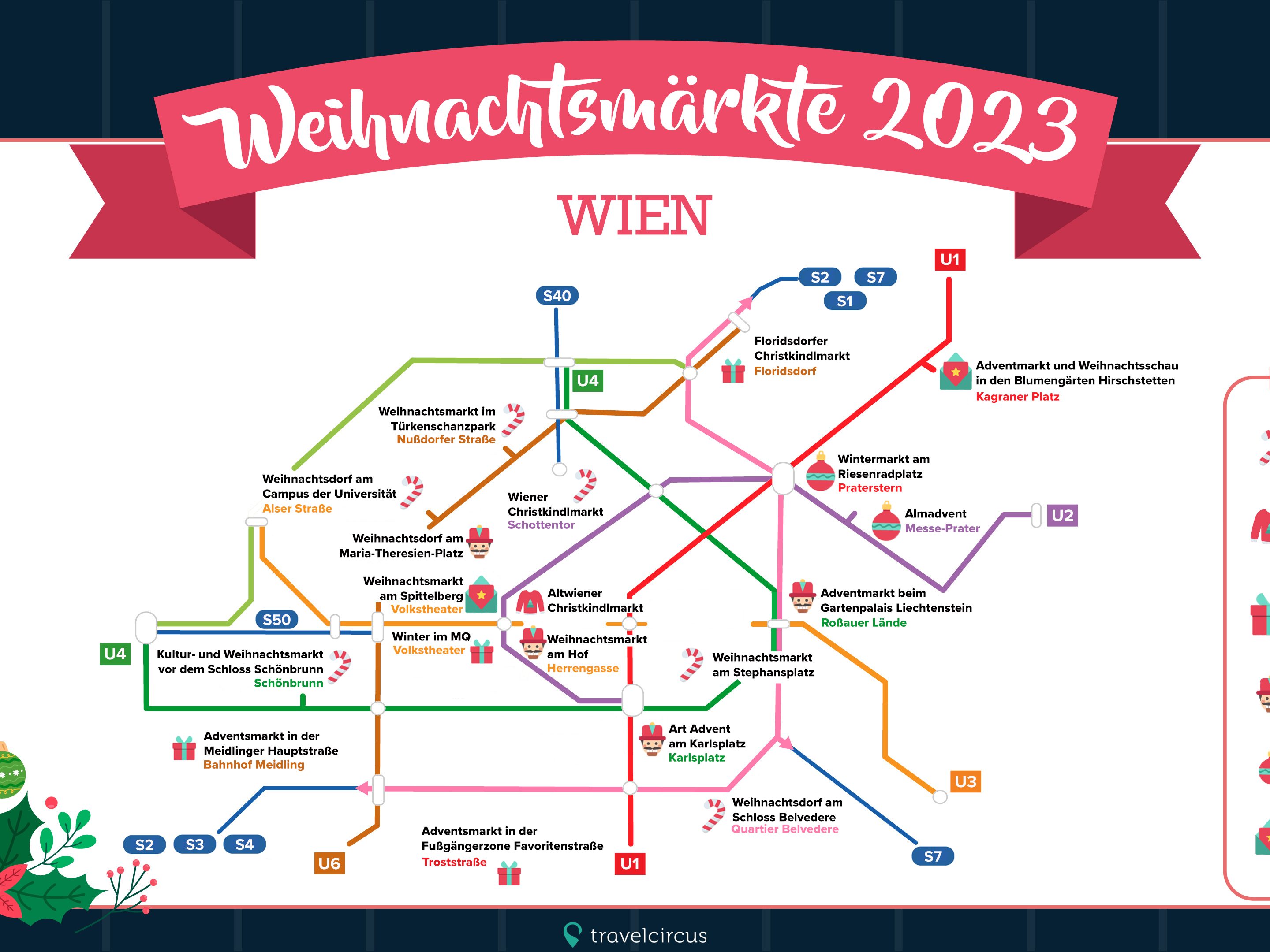 Der Wiener Weihnachtsmärkte-Fahrplan 2023.