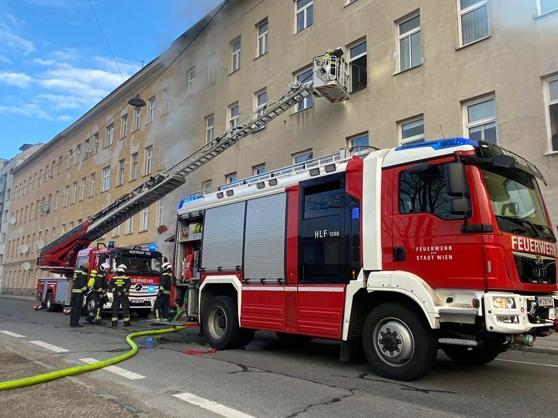 Brand in Rebhanngasse in Wien-Brigittenau.