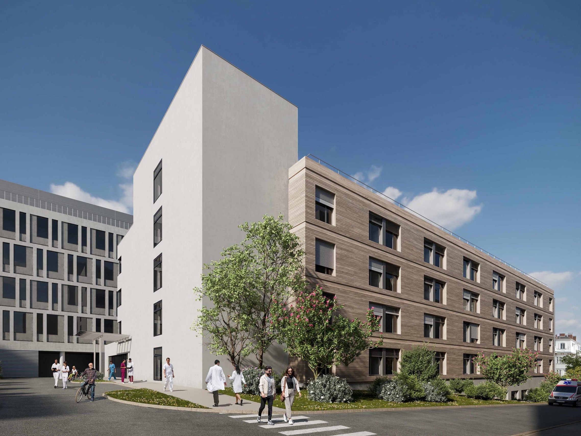 Die neue Bettenstation im AKH Wien wird in Modulbauweise errichtet.