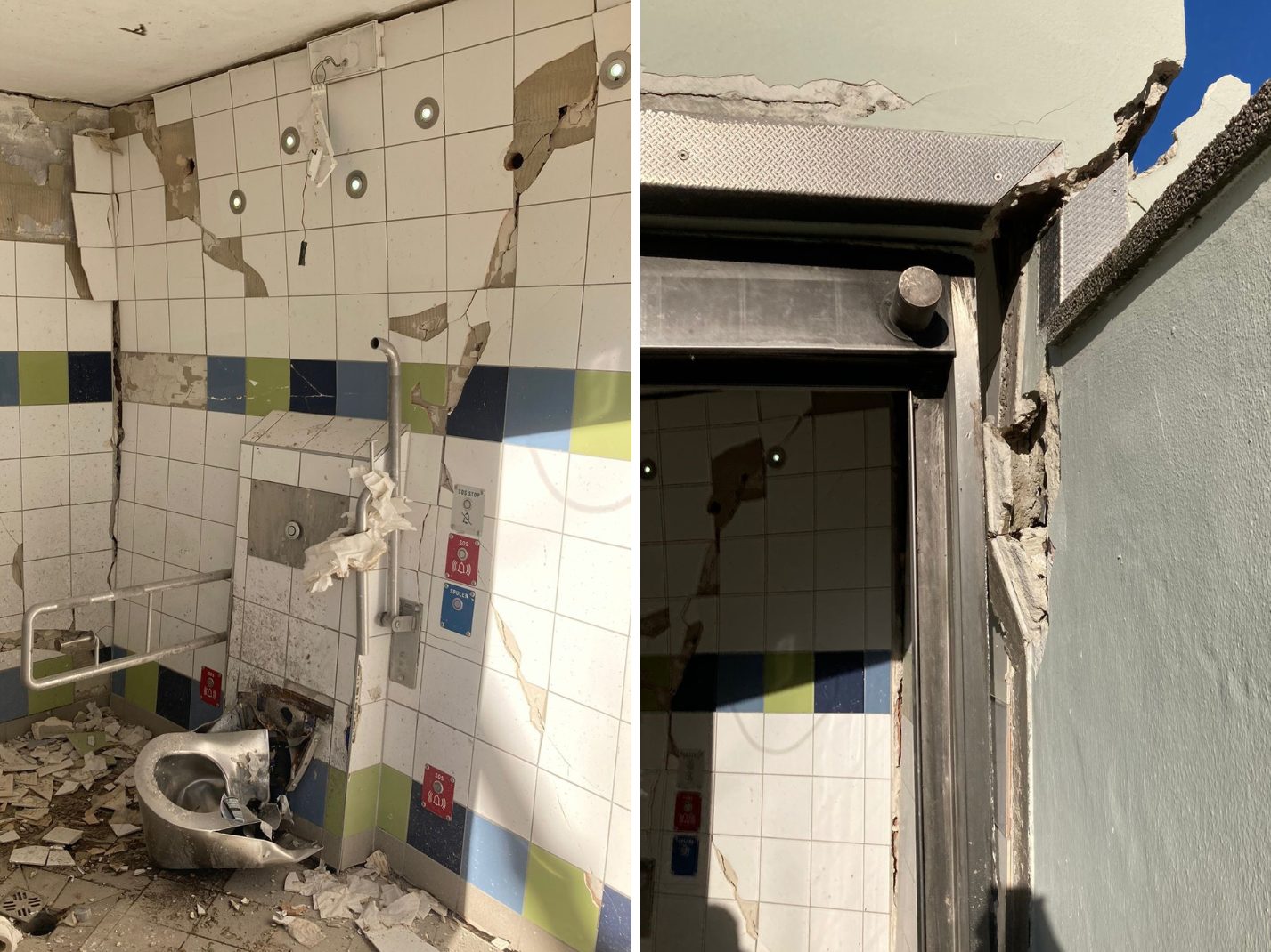 Unbekannte sprengten in Wien eine öffentliche Toilette in die Luft.