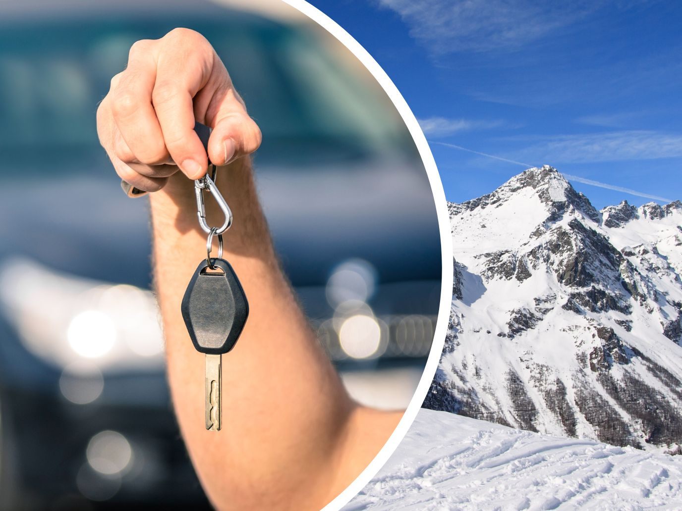 Vier Urlauber blieben mit ihrem Mietwagen auf einer Skipiste in OÖ hängen.