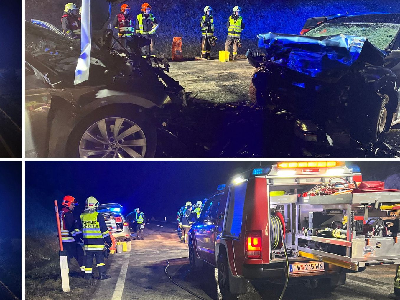 Ein Frontalzusammenstoß zwischen zwei Autos forderte auf der B21 bei Wiener Neustadt einen Toten und einen Schwerverletzten. Ein Frontalzusammenstoß zwischen zwei Autos forderte auf der B21 bei Wiener Neustadt einen Toten und einen Schwerverletzten.