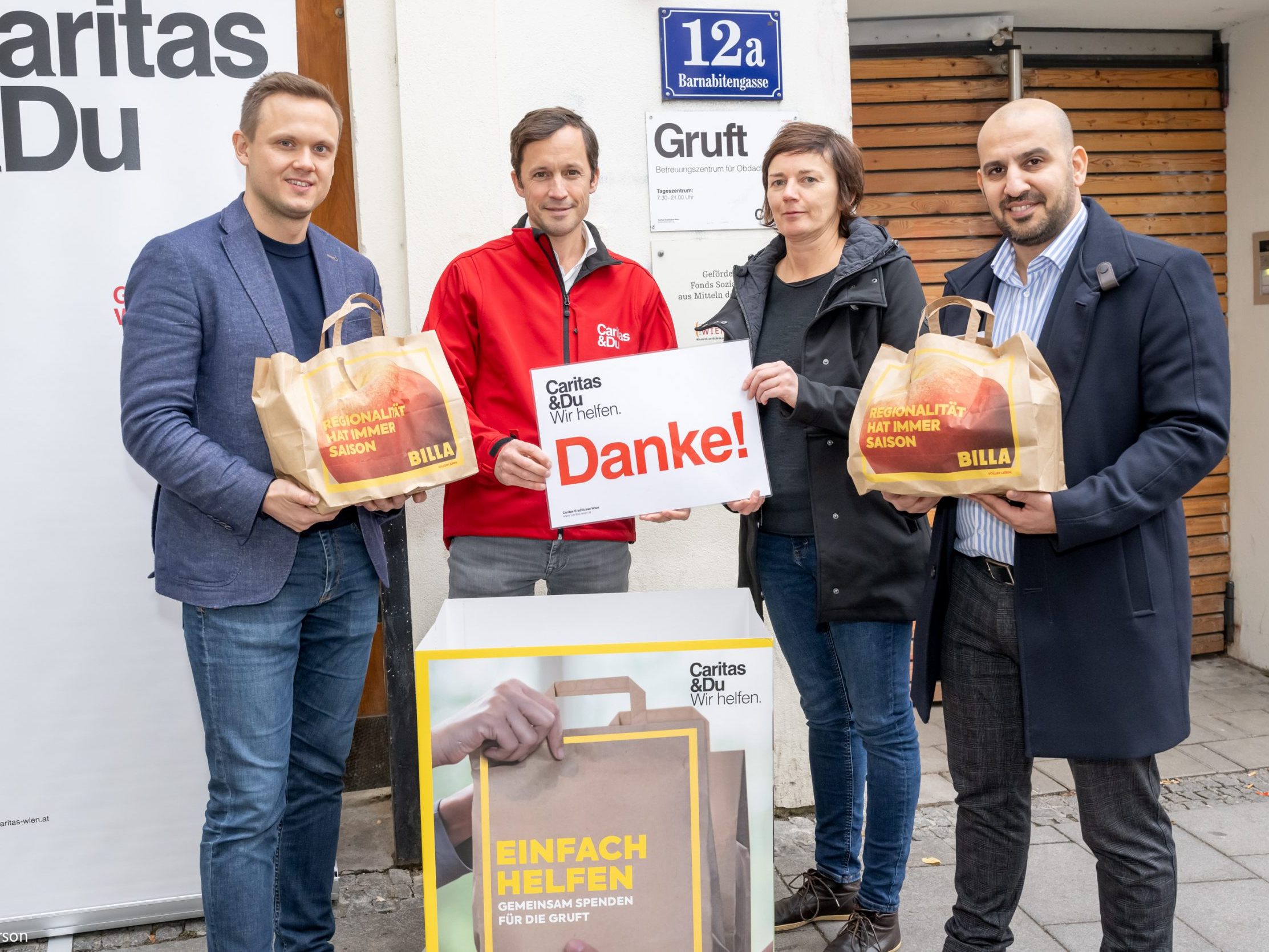 1,25 Tonnen Lebensmittel wurden an die Wiener Gruft gespendet.
