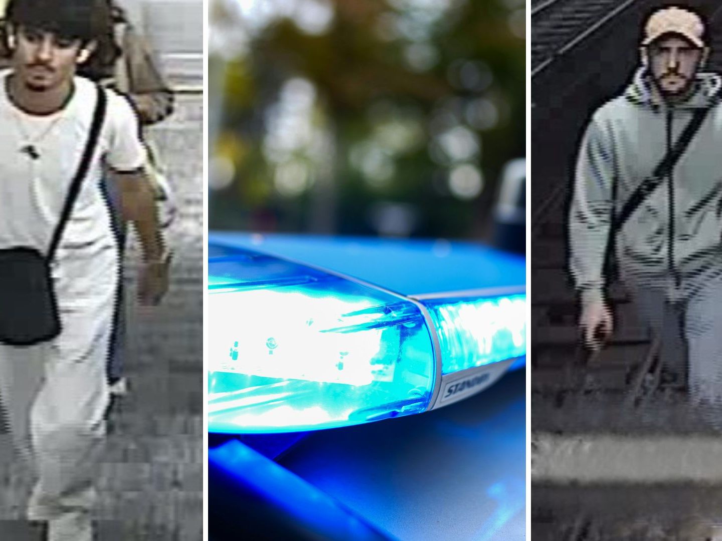 Die Polizei sucht nach einem schweren Raubversuch nach diesen beiden Männern.