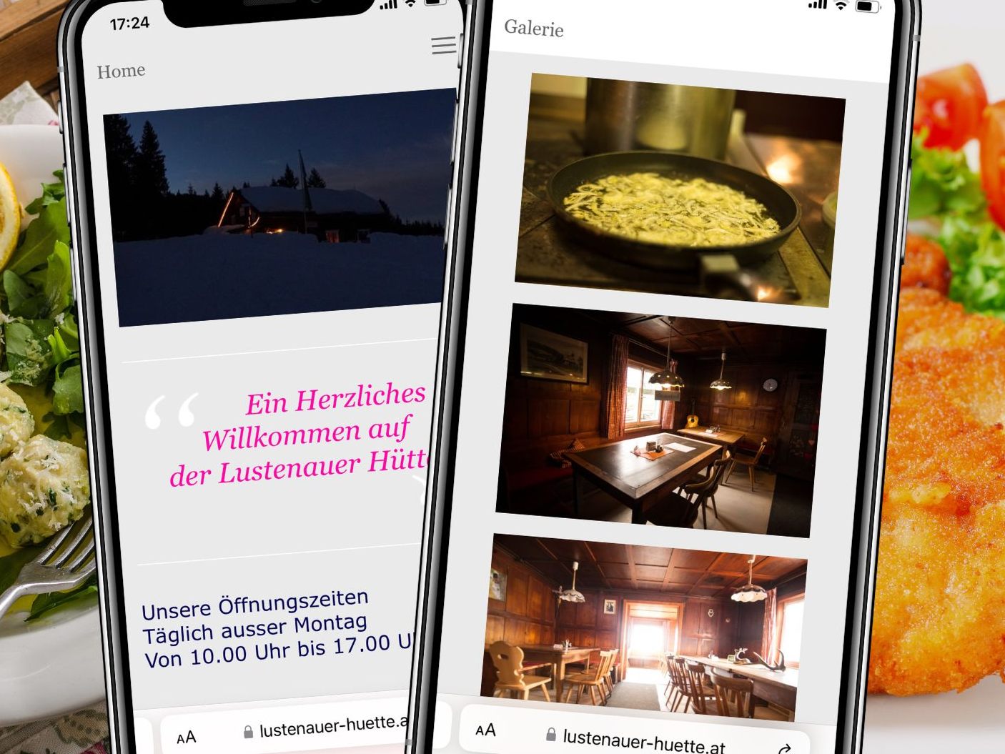 Die Speisekarte verspricht gutbürgerliche Küche mit Wiener Schnitzel, aber auch mit vegetarischen Gerichten. Die Speisekarte verspricht gutbürgerliche Küche mit Wiener Schnitzel, aber auch mit vegetarischen Gerichten.