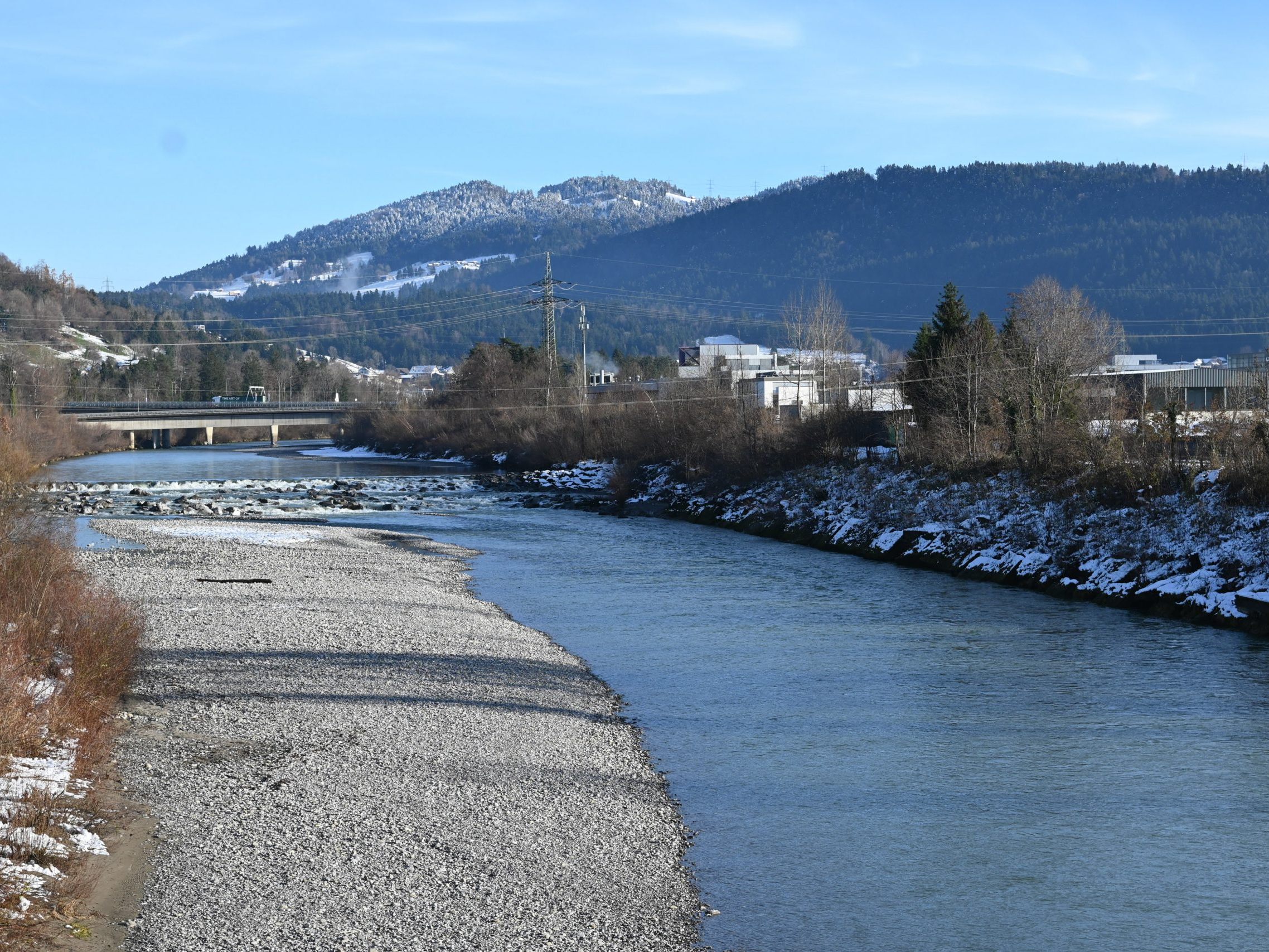 Bregenzerach: Rodungsarbeiten am Damm