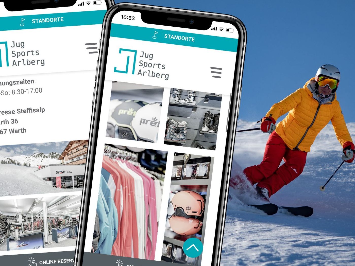 Neben dem Skiverleih bietet Jug Sports auch Bootfitting, Skiservice und ein Skidepot an. Neben dem Skiverleih bietet Jug Sports auch Bootfitting, Skiservice und ein Skidepot an.