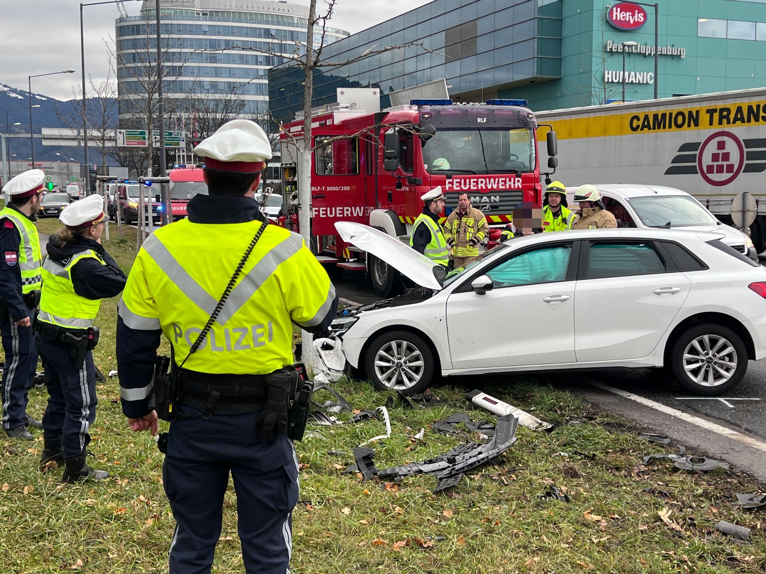 Am Freitagvormittag kam es zu einem Unfall beim Messepark-Kreisverkehr.