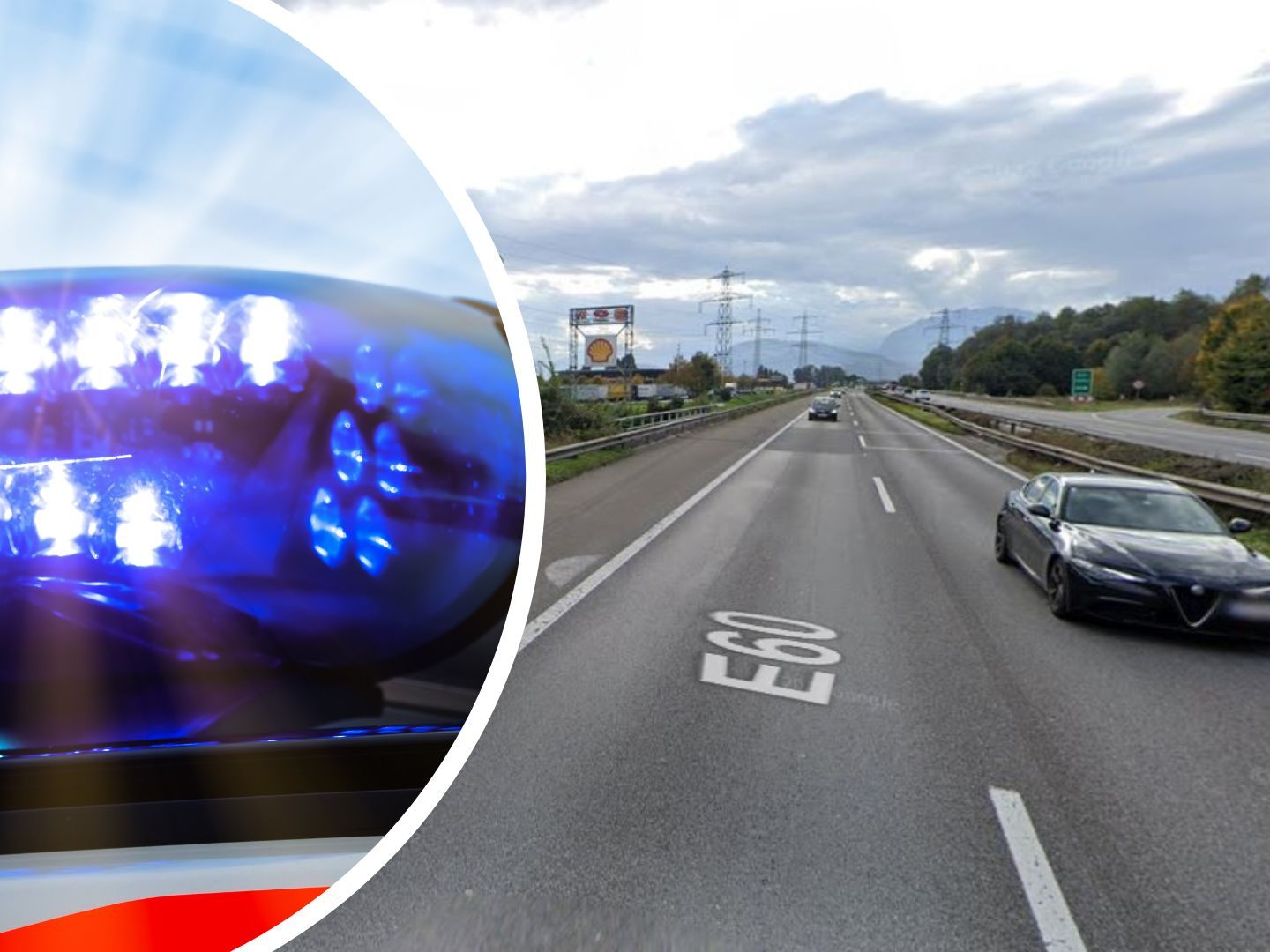 Unfall auf der Rheintalautobahn Unfall auf der Rheintalautobahn