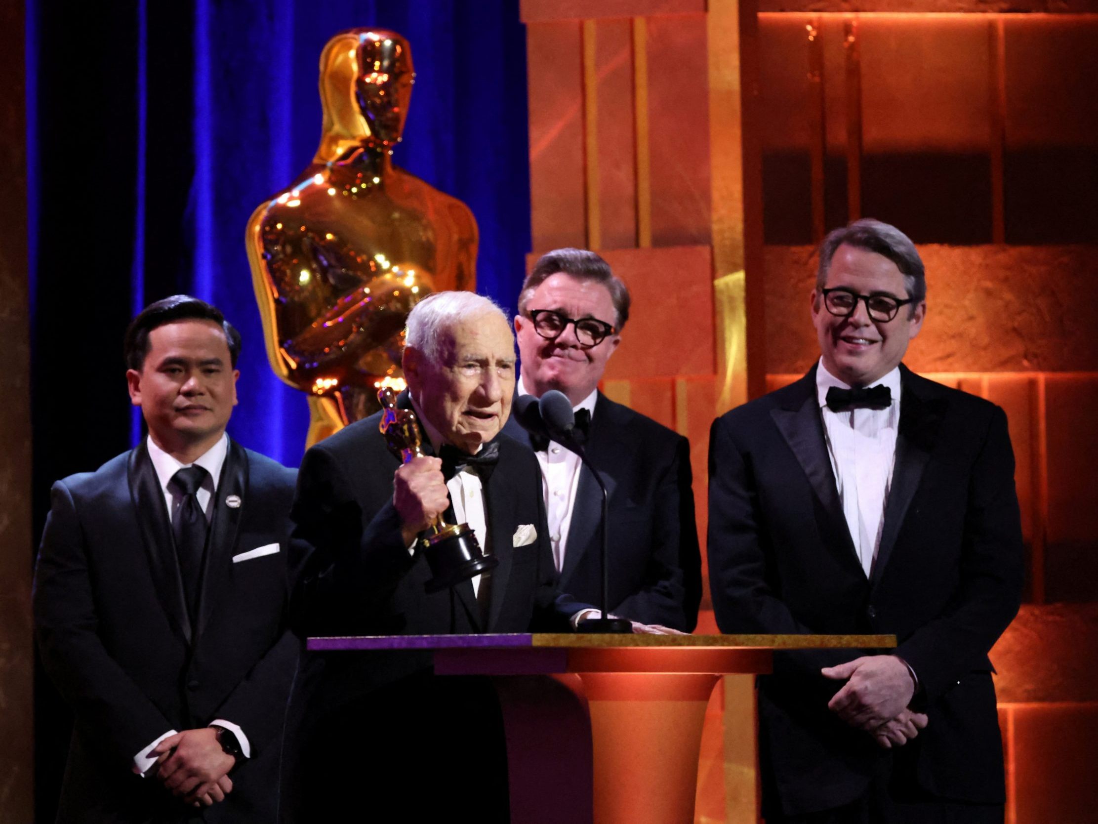 Komiker-Legende Mel Brooks erhielt einen Ehren-Oscar.