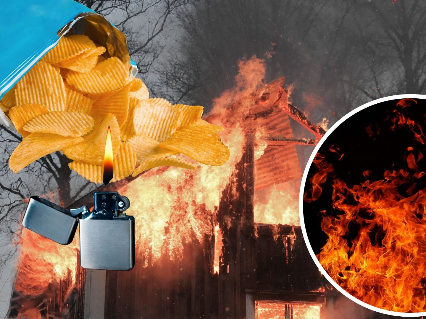 Ungewöhnlichen Unfall in Dalton, USA, ein 75-jähriger Mann erlitt schwere Verbrennungen, als er versuchte, eine Chips-Tüte mit einem Feuerzeug zu öffnen.