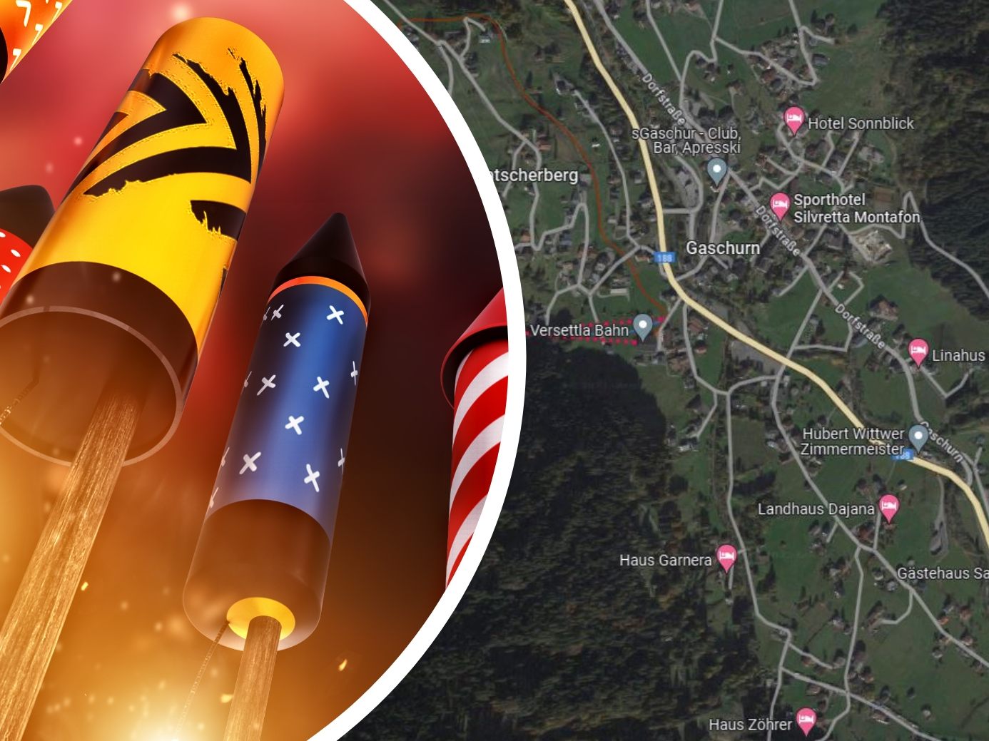 Vor einem Gaschurner Hotel gingen Silvester-Feierlichkeiten schief.