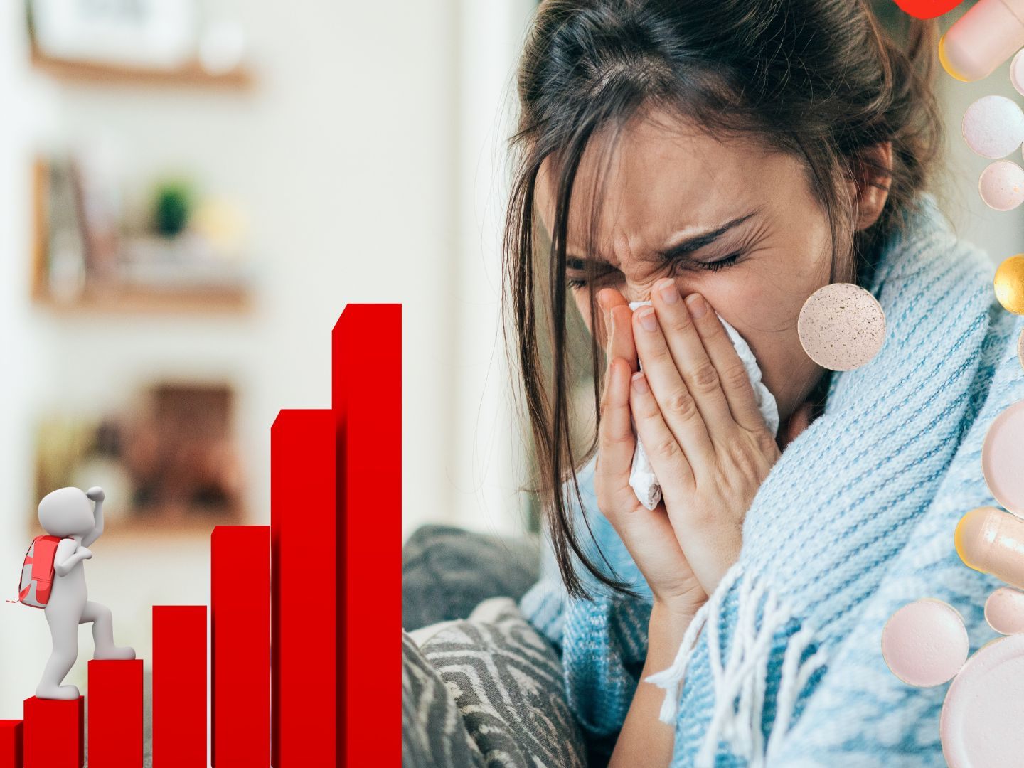 In Österreich ist die Anzahl der Grippeerkrankungen innerhalb einer Woche dramatisch um 55% gestiegen, mit über 200.000 Menschen, die sich krankgemeldet haben, was den Beginn einer neuen Grippewelle markiert. In Österreich ist die Anzahl der Grippeerkrankungen innerhalb einer Woche dramatisch um 55% gestiegen, mit über 200.000 Menschen, die sich krankgemeldet haben, was den Beginn einer neuen Grippewelle markiert.