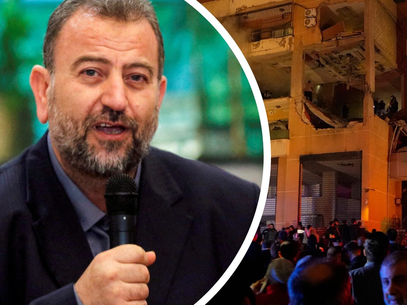 Ein israelischer Drohnenangriff im Süden Beiruts (Bild) soll der Nummer zwei der Hamas, Saleh al-Aruri (l.), das Leben gekostet haben. Ein israelischer Drohnenangriff im Süden Beiruts (Bild) soll der Nummer zwei der Hamas, Saleh al-Aruri (l.), das Leben gekostet haben.