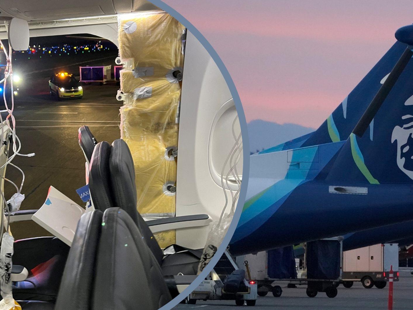 Auf von der BBC veröffentlichten Videos von Passagieren war das Loch an der Flugzeugseite zu erkennen.