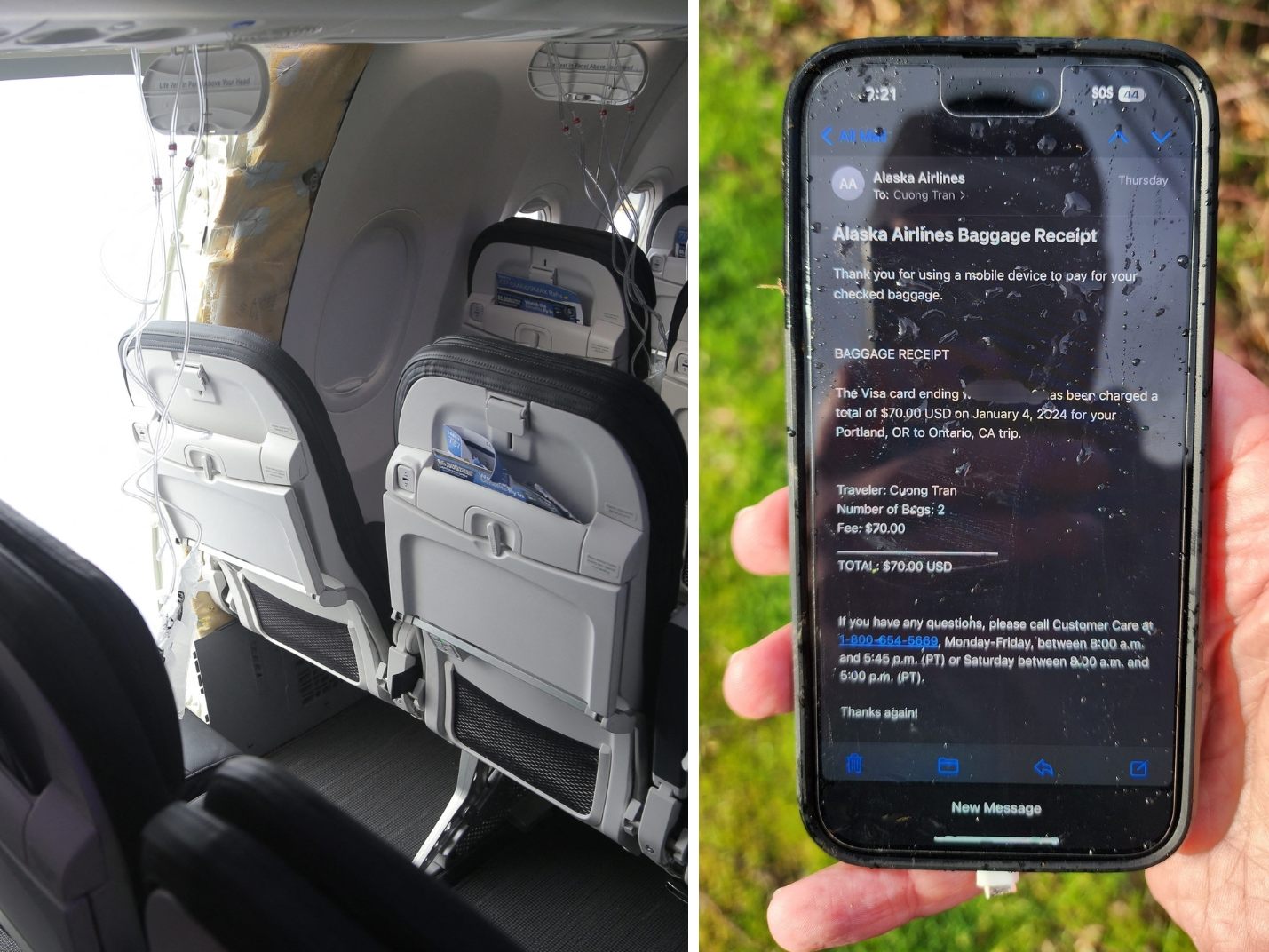 Das Telefon überlebte den Sturz.
