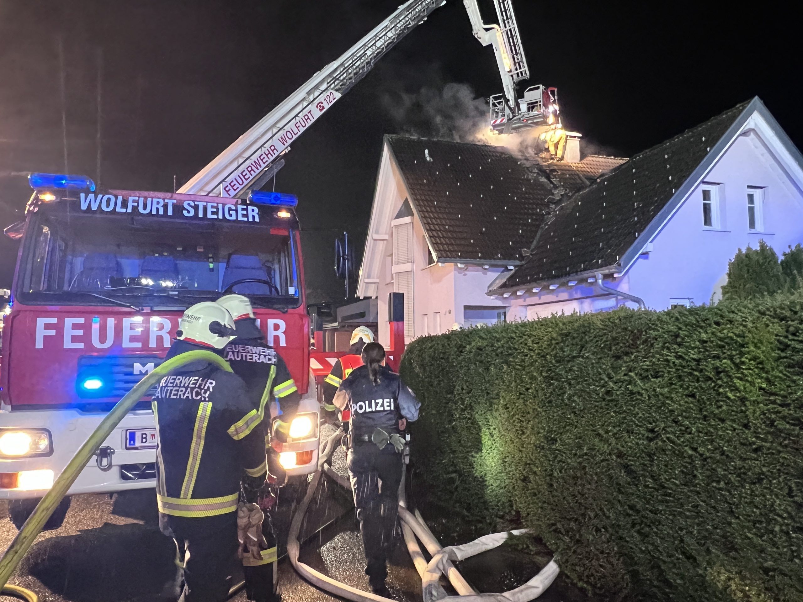 Dachstuhlbrand in Lauterach. Dachstuhlbrand in Lauterach.
