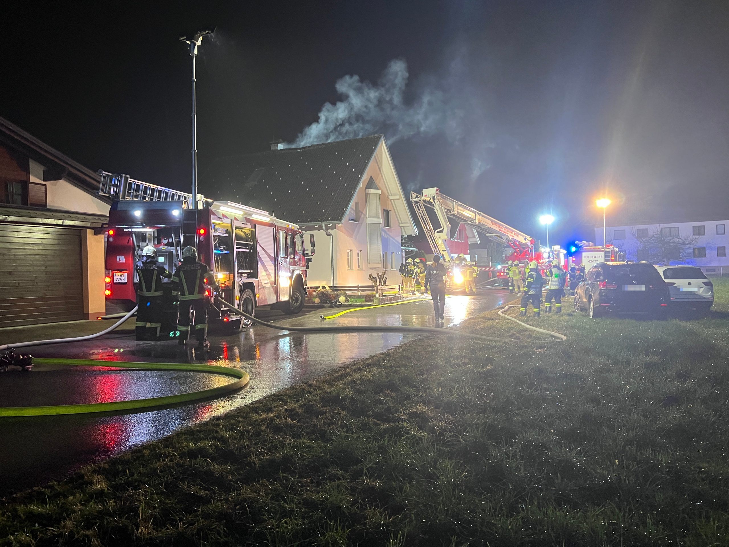 Einsatz für die Feuerwehr in Lauterach. Einsatz für die Feuerwehr in Lauterach.