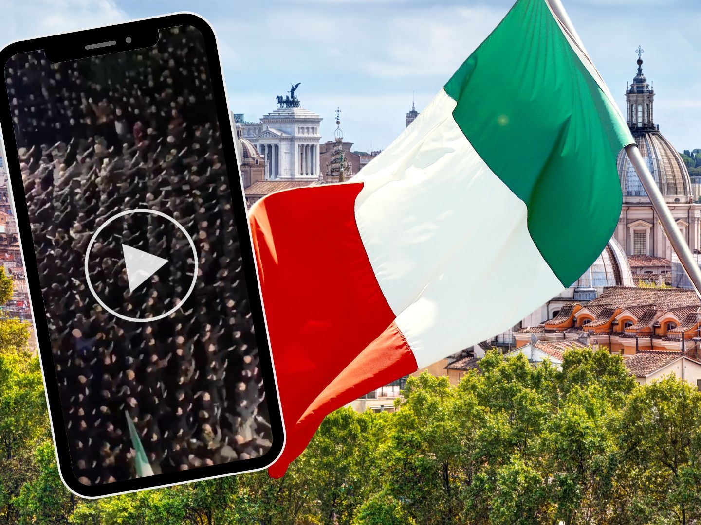 Obwohl er in Italien verboten ist, wird er bei Zusammenkünften von Neofaschisten immer wieder gezeigt
