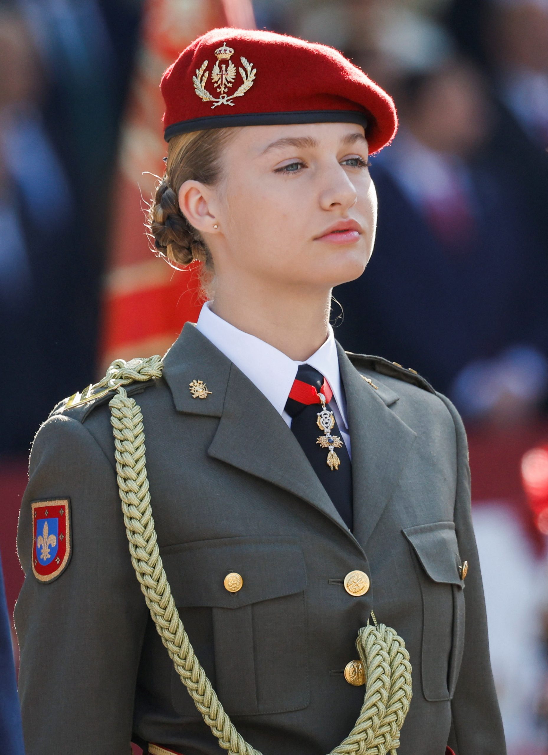 Spaniens Prinzessin Leonor nimmt an einer Militärparade teil, um den Nationalfeiertag des Landes zu begehen, in Madrid, Spanien, am 12. Oktober 2023.