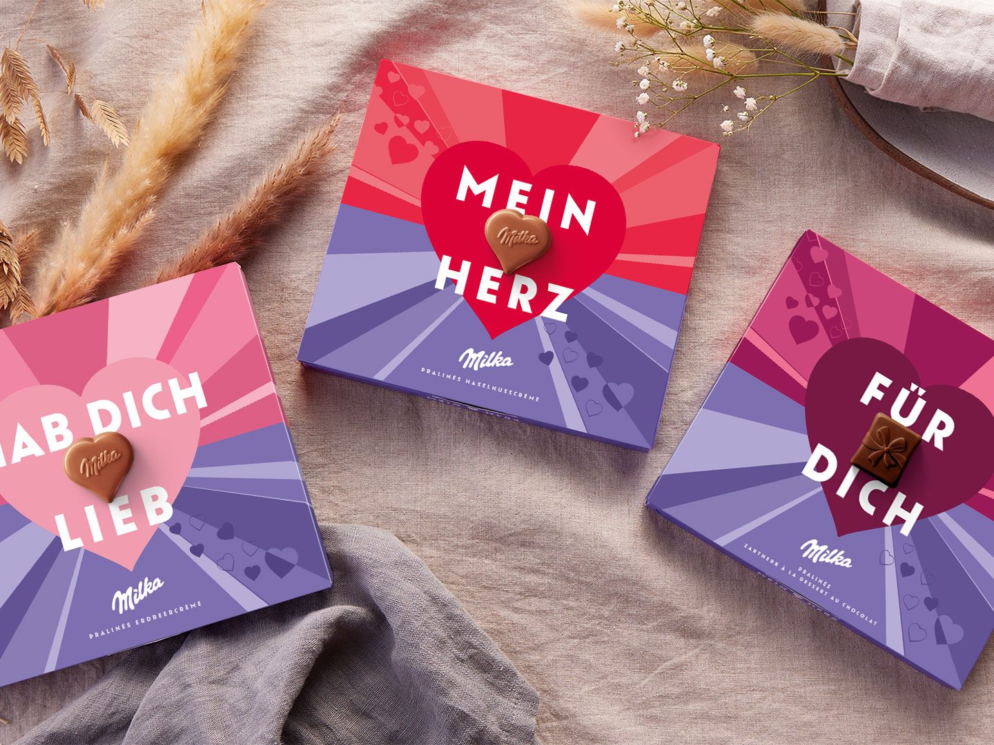Zarte Milka-Pakete zum Valentinstag gewinnen.