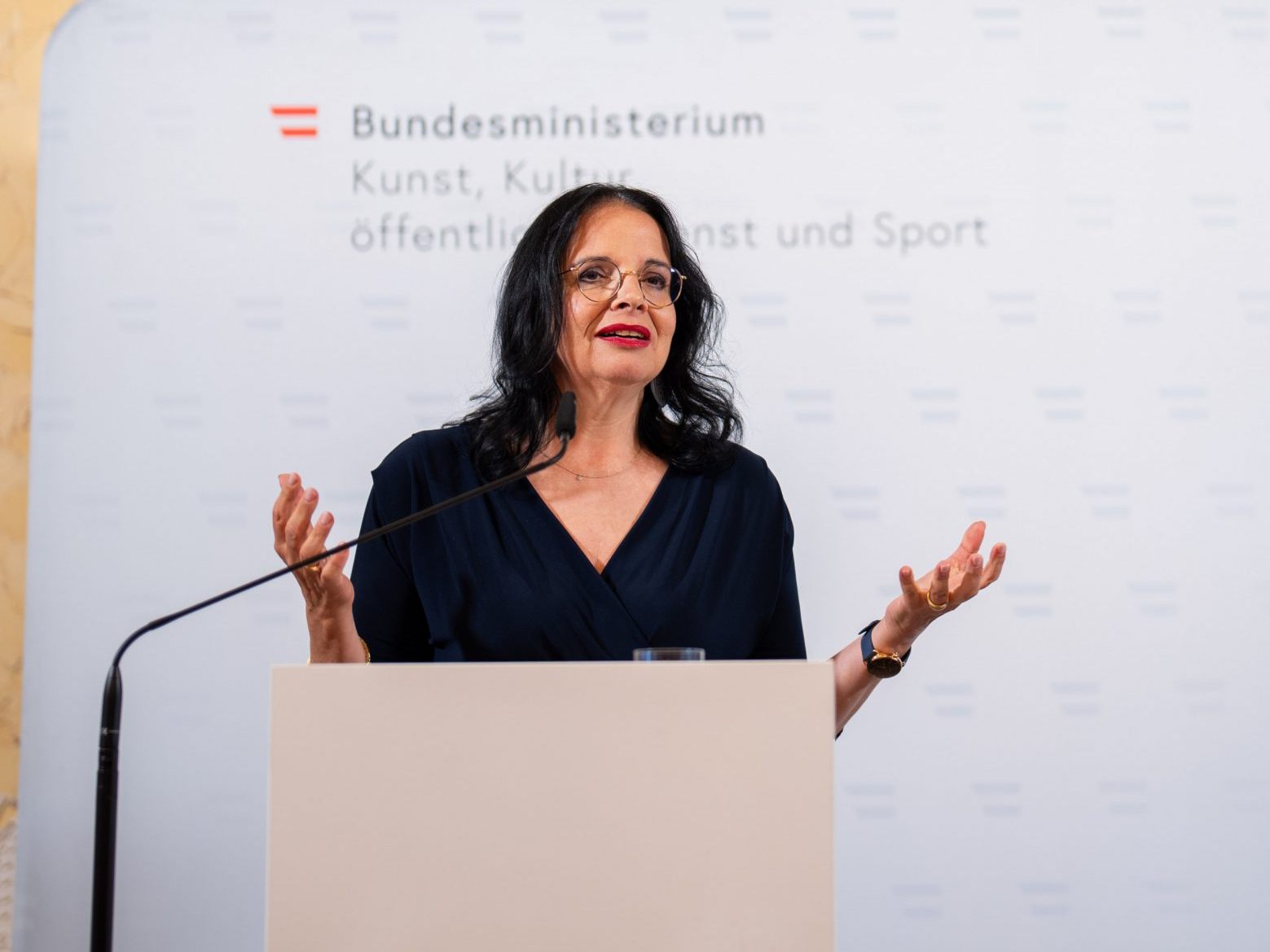 Kulturstaatssekretärin Andrea Mayer verkündete den Beschluss des neuen Denkmalschutzgesetzes.