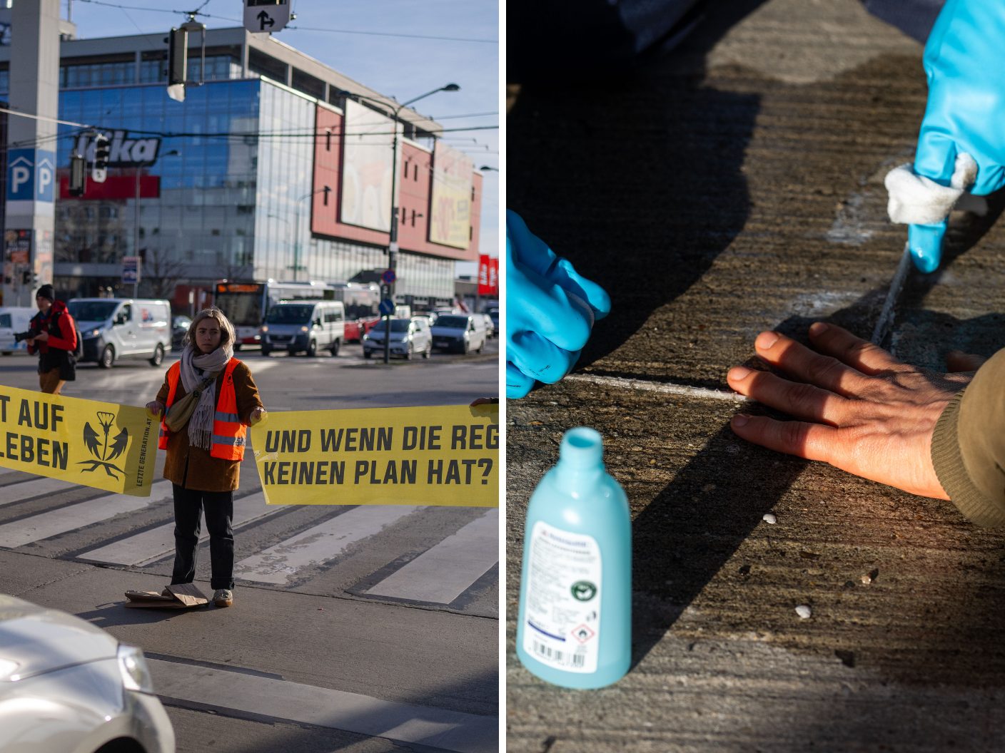 Klimaaktivisten blockierten erneut den Frühverkehr in Wien.
