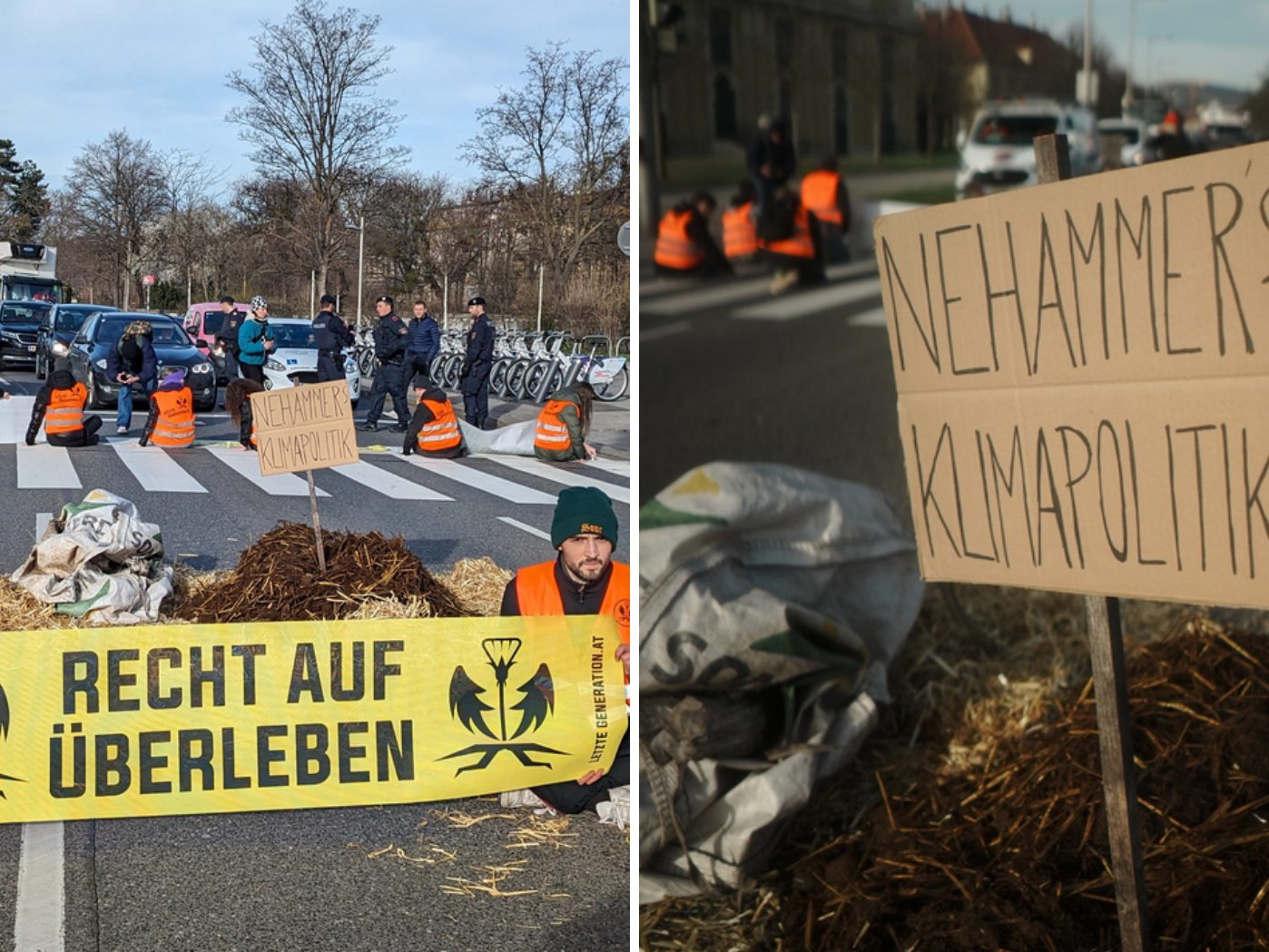 Auf der Wiener Westeinfahrt kam es zu Staus wegen Klimaaktivisten.