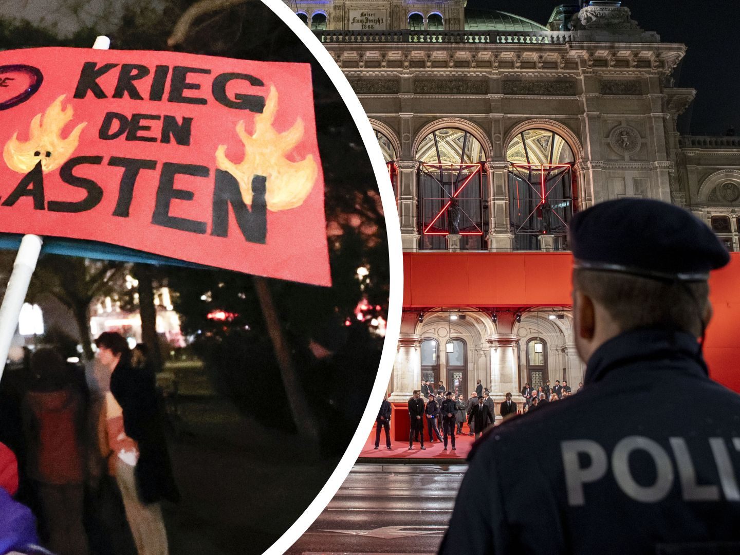 Keine Zwischenfälle bei Opernball-Demos in Wien.